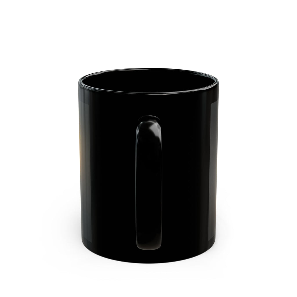Yellow Cockatiel Illustration Black Mug | Cockatiel Coffee Cup