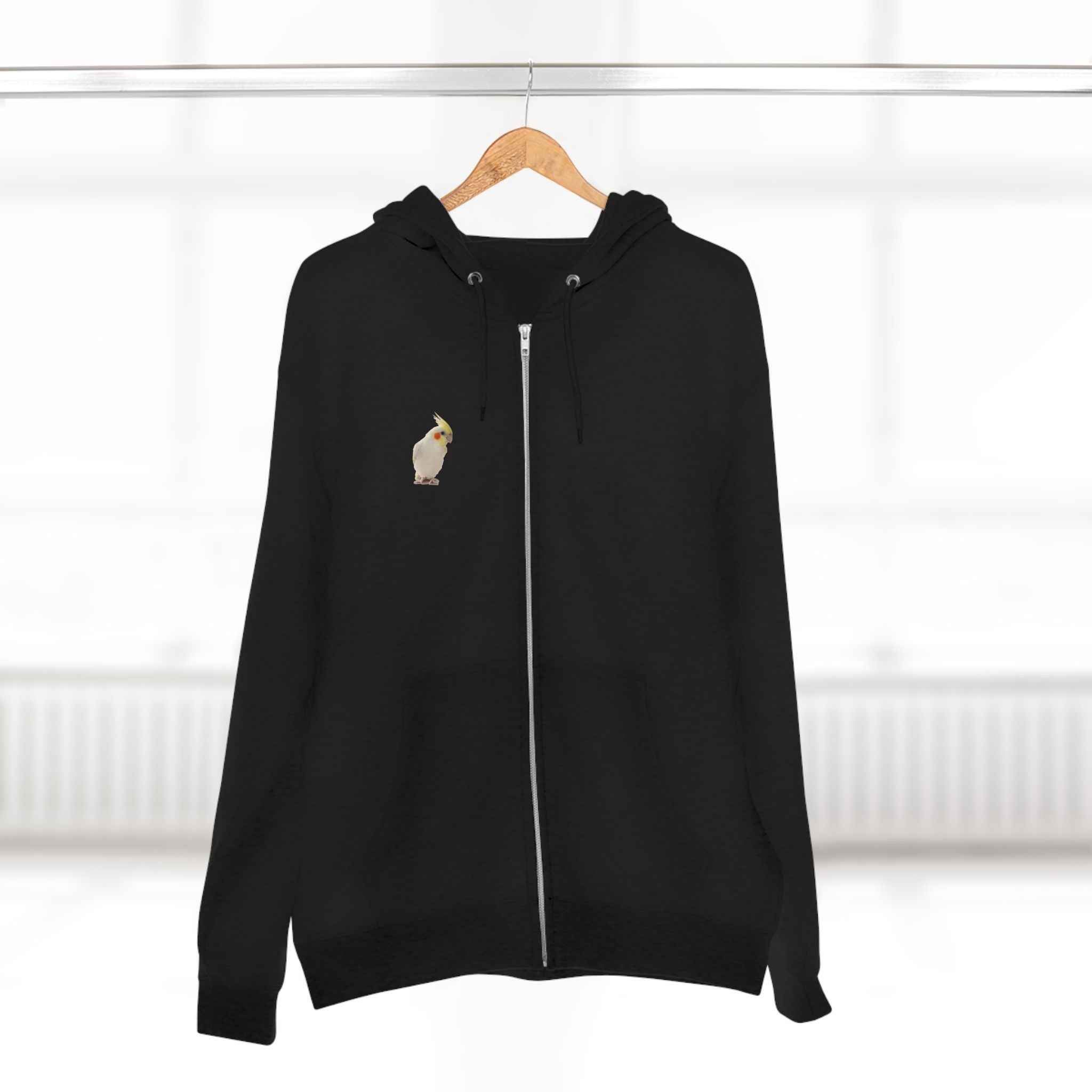 Yellow Cockatiel Zip Hoodie | Bird Portrait