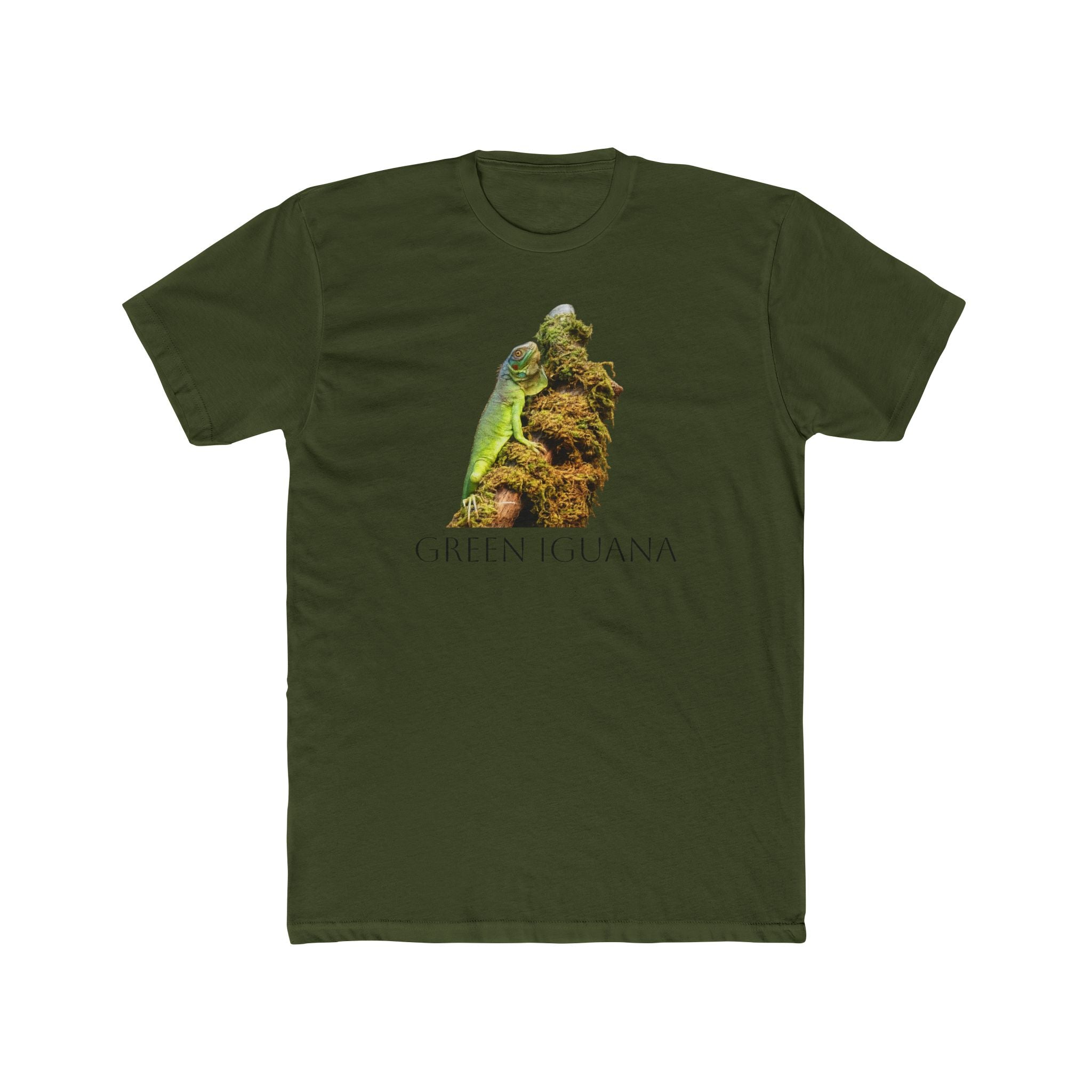 Green Iguana Illustration T-Shirt | Botanical Nature Wildlife Tee