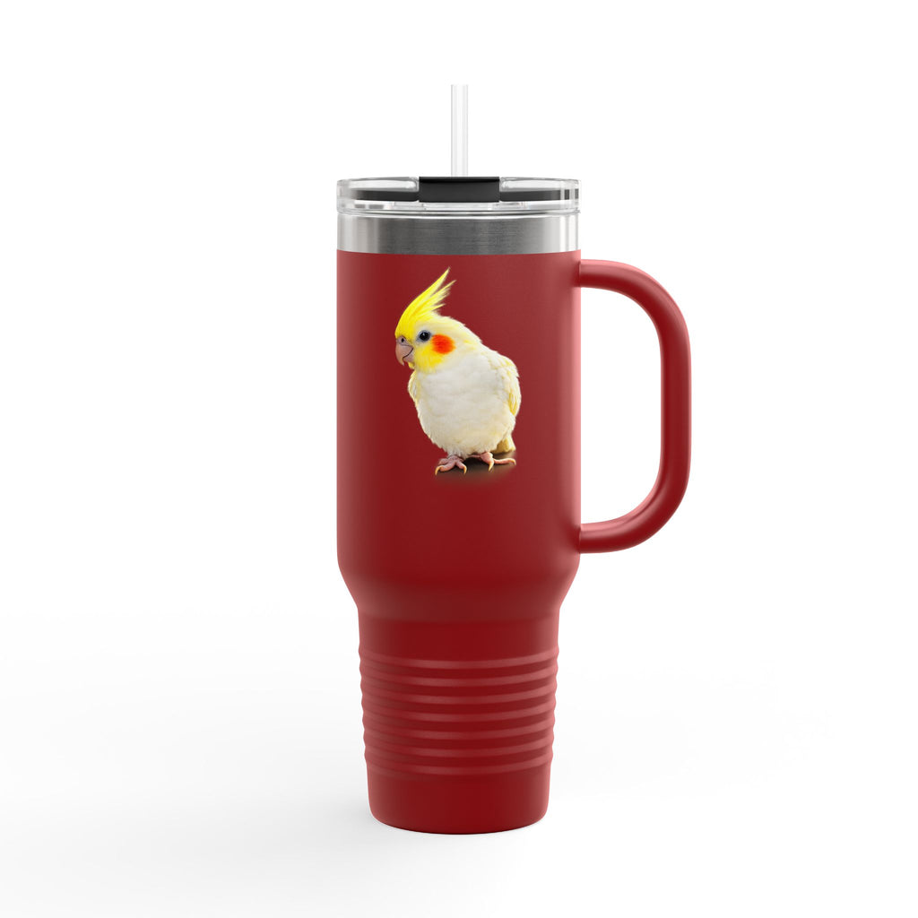 Yellow Cockatiel Illustration Travel Mug | 40oz Insulated Tumbler