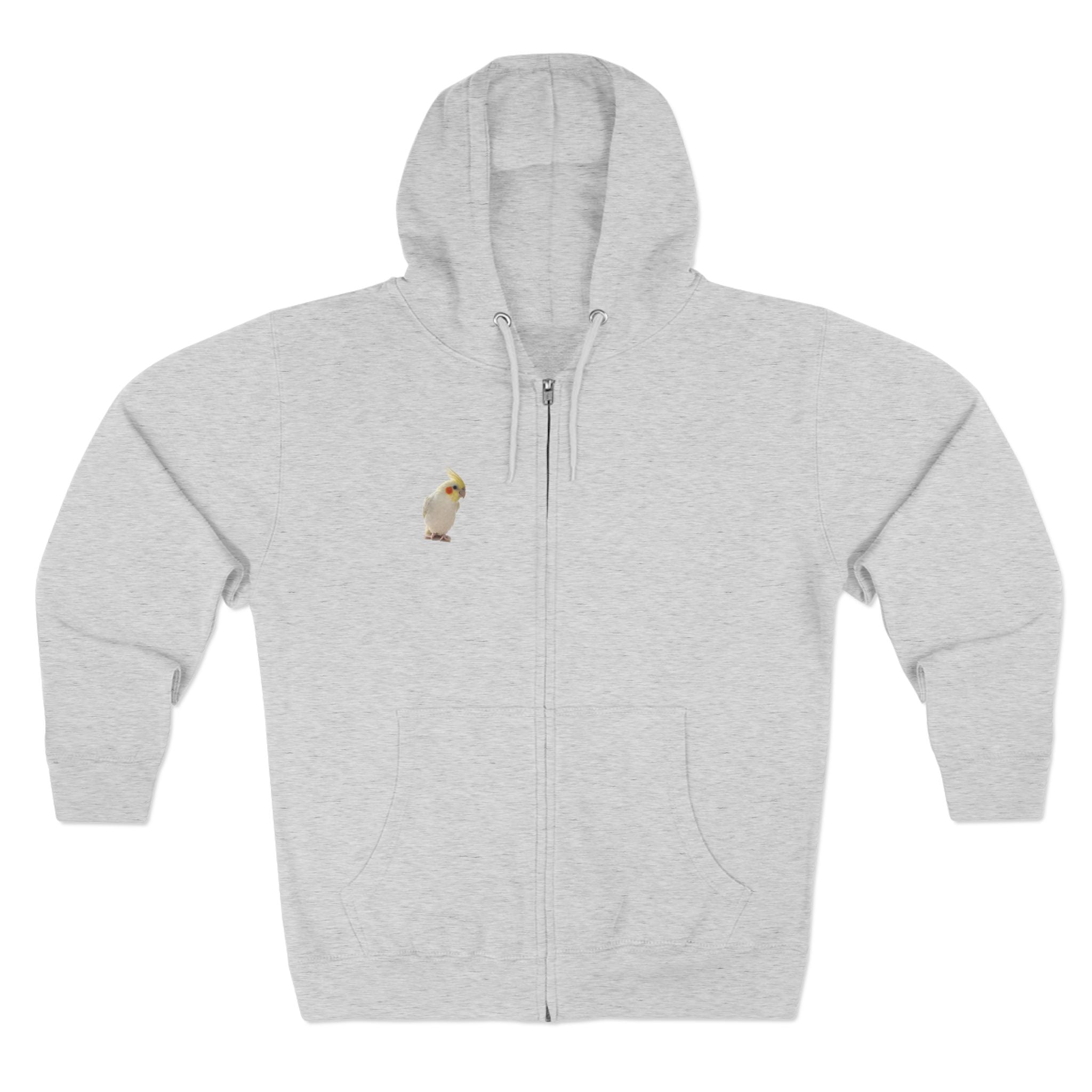 Yellow Cockatiel Zip Hoodie | Bird Portrait