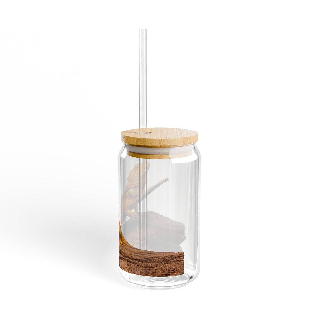 Bearded Dragon Sipper Glass | 16oz Reptile Terrarium Design