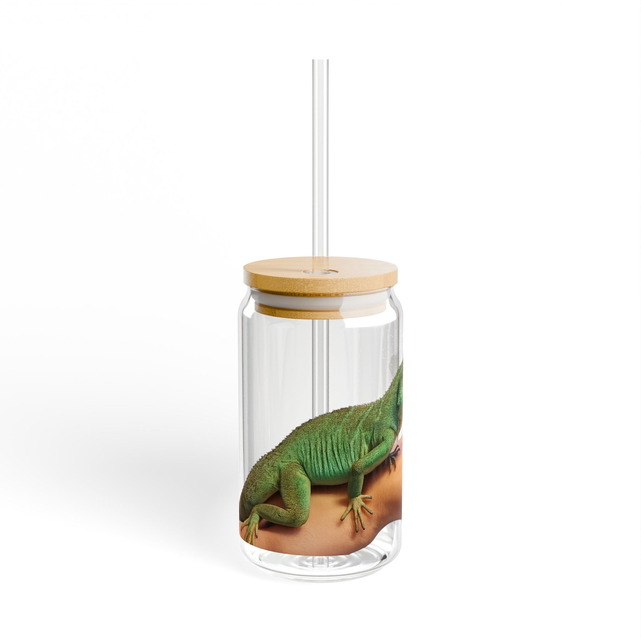 Chinese Water Dragon Sipper Glass | 16oz Reusable Drink Jar