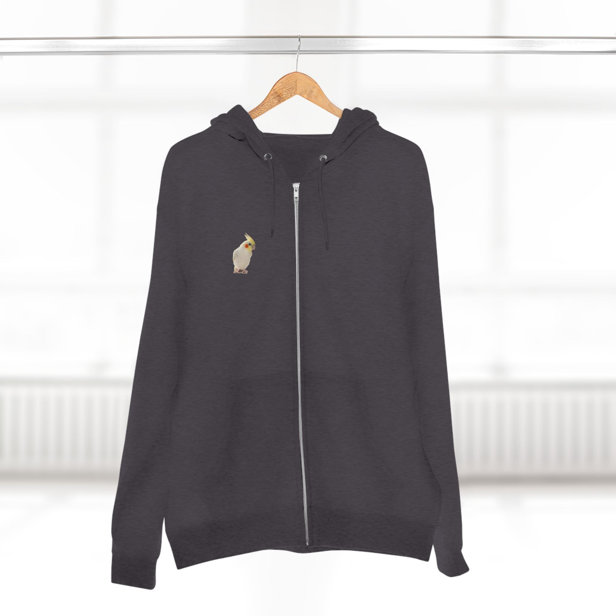 Yellow Cockatiel Zip Hoodie | Bird Portrait