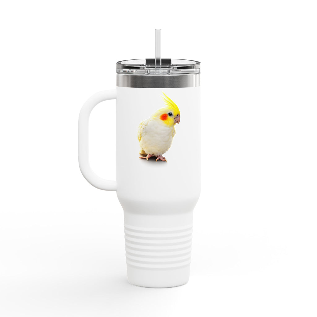 Yellow Cockatiel Illustration Travel Mug | 40oz Insulated Tumbler