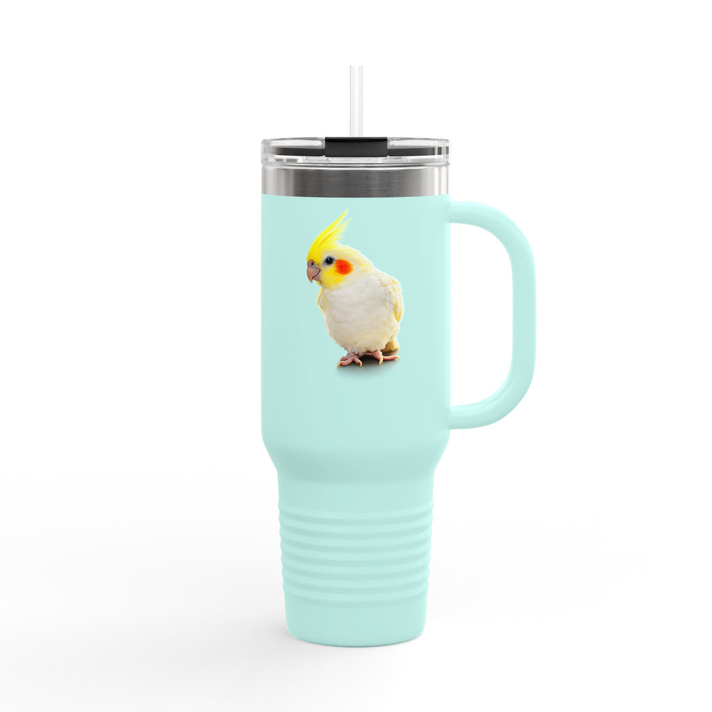 Yellow Cockatiel Illustration Travel Mug | 40oz Insulated Tumbler