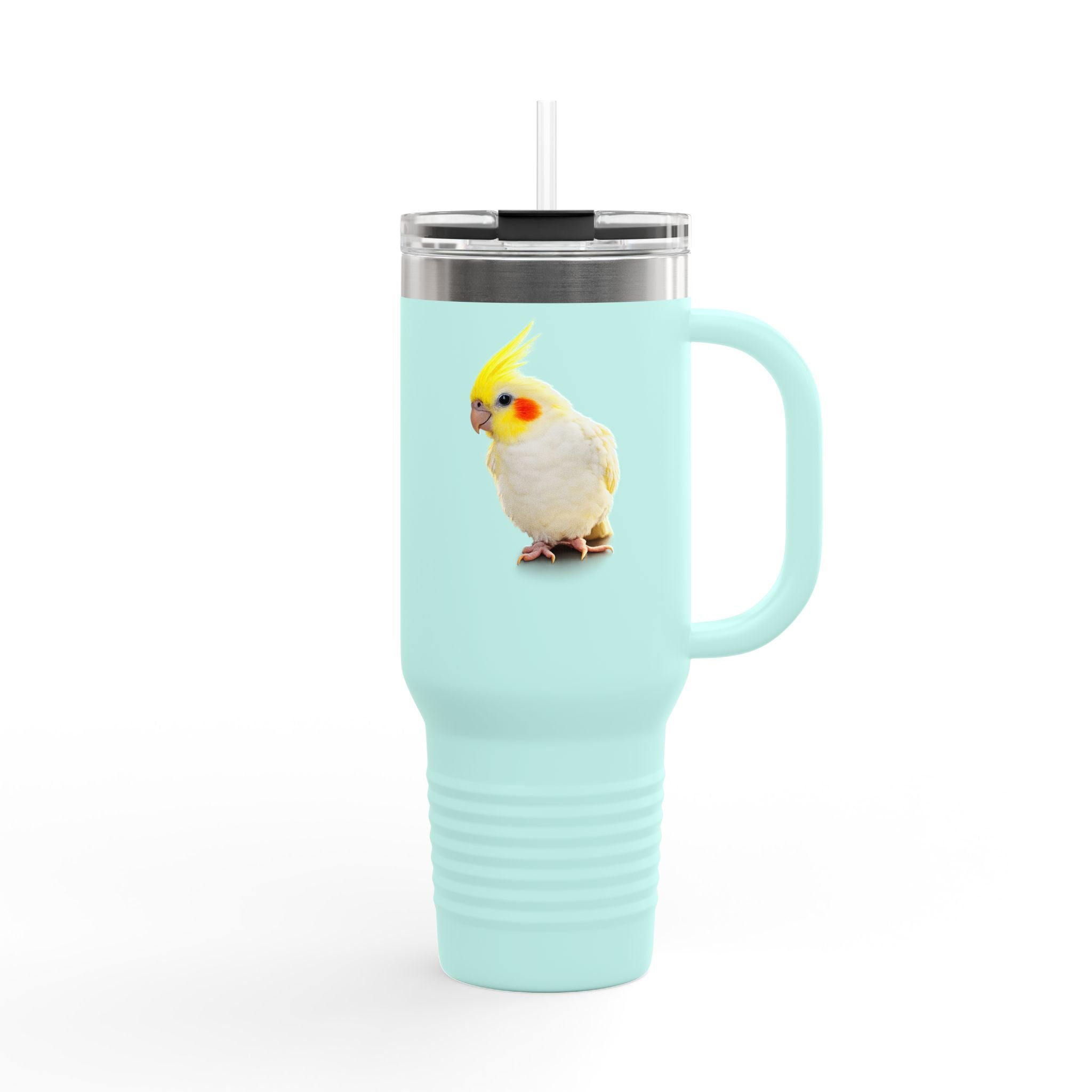 Yellow Cockatiel Illustration Travel Mug | 40oz Insulated Tumbler