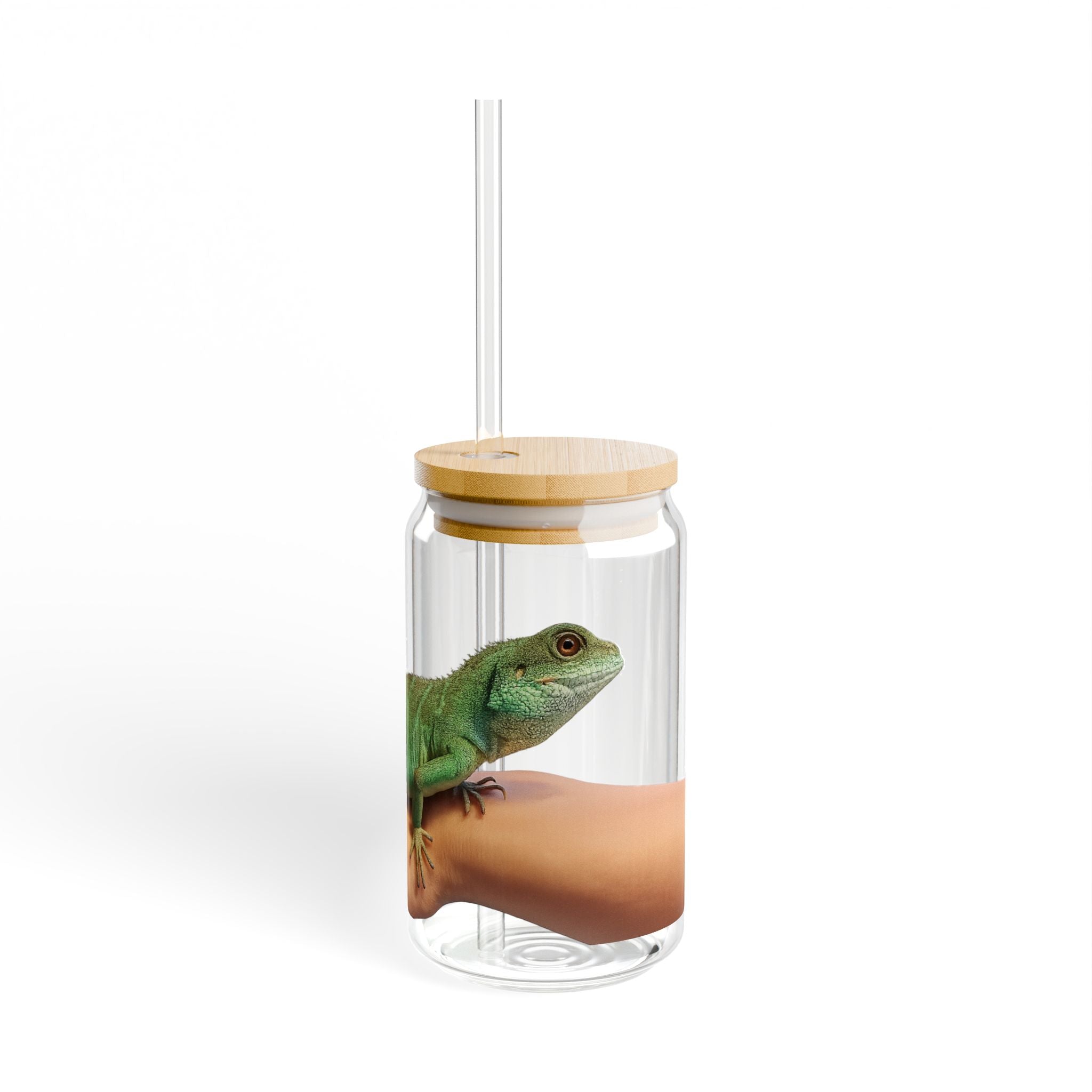 Chinese Water Dragon Sipper Glass | 16oz Reusable Drink Jar