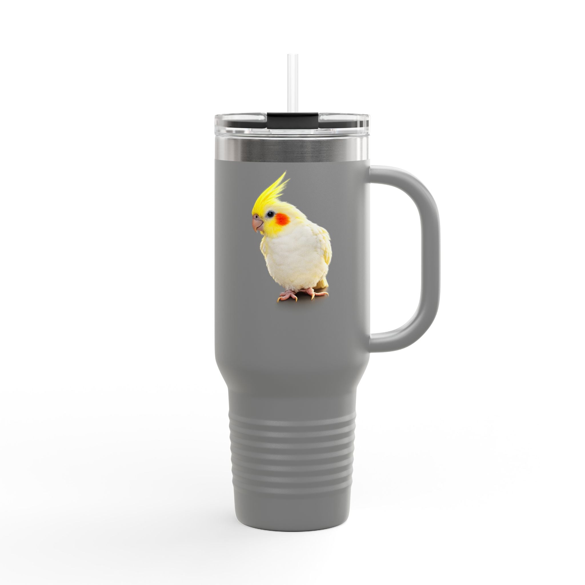 Yellow Cockatiel Illustration Travel Mug | 40oz Insulated Tumbler