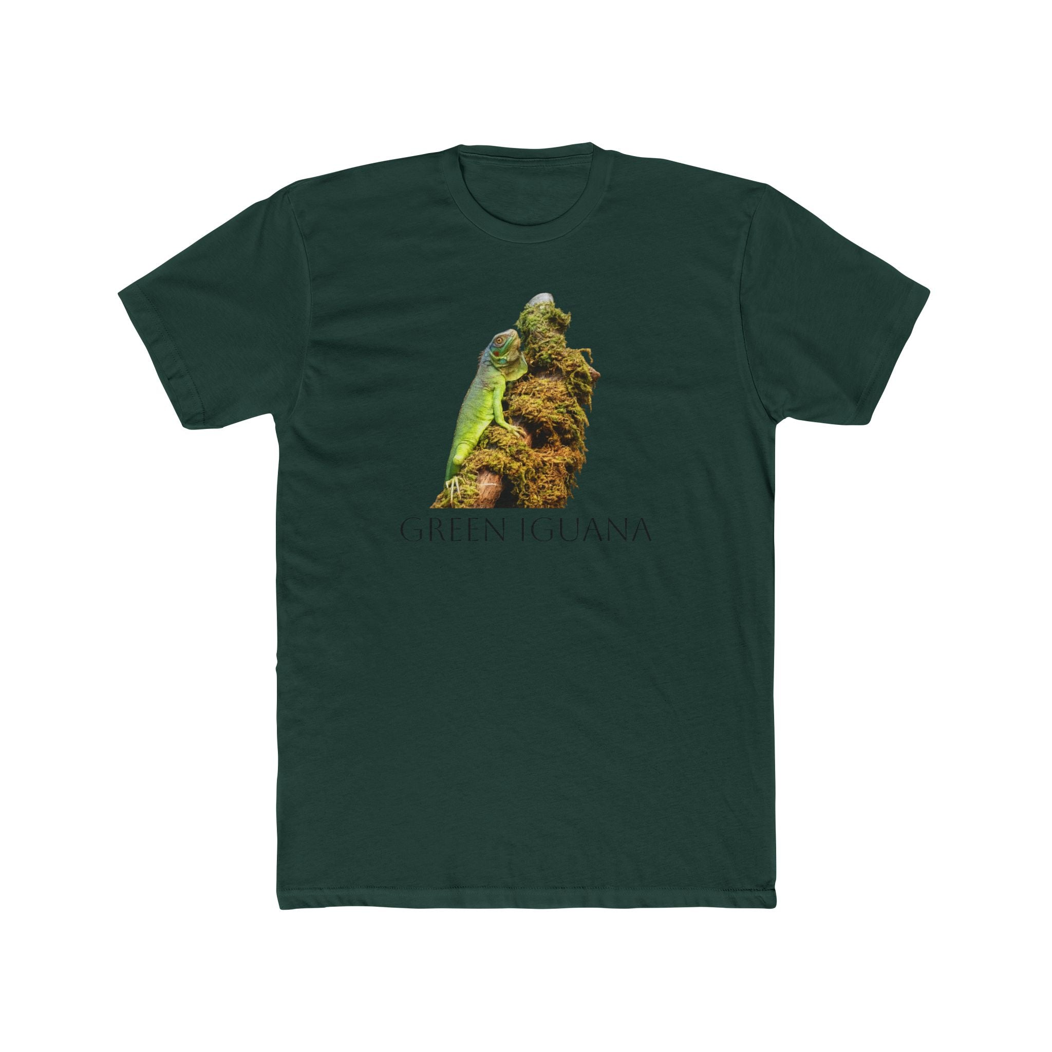 Green Iguana Illustration T-Shirt | Botanical Nature Wildlife Tee