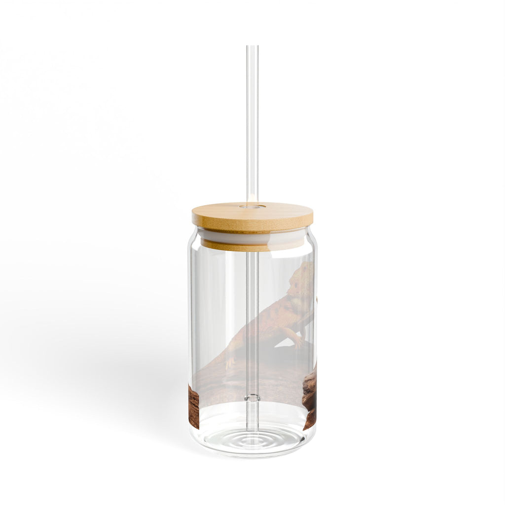Bearded Dragon Sipper Glass | 16oz Reptile Terrarium Design