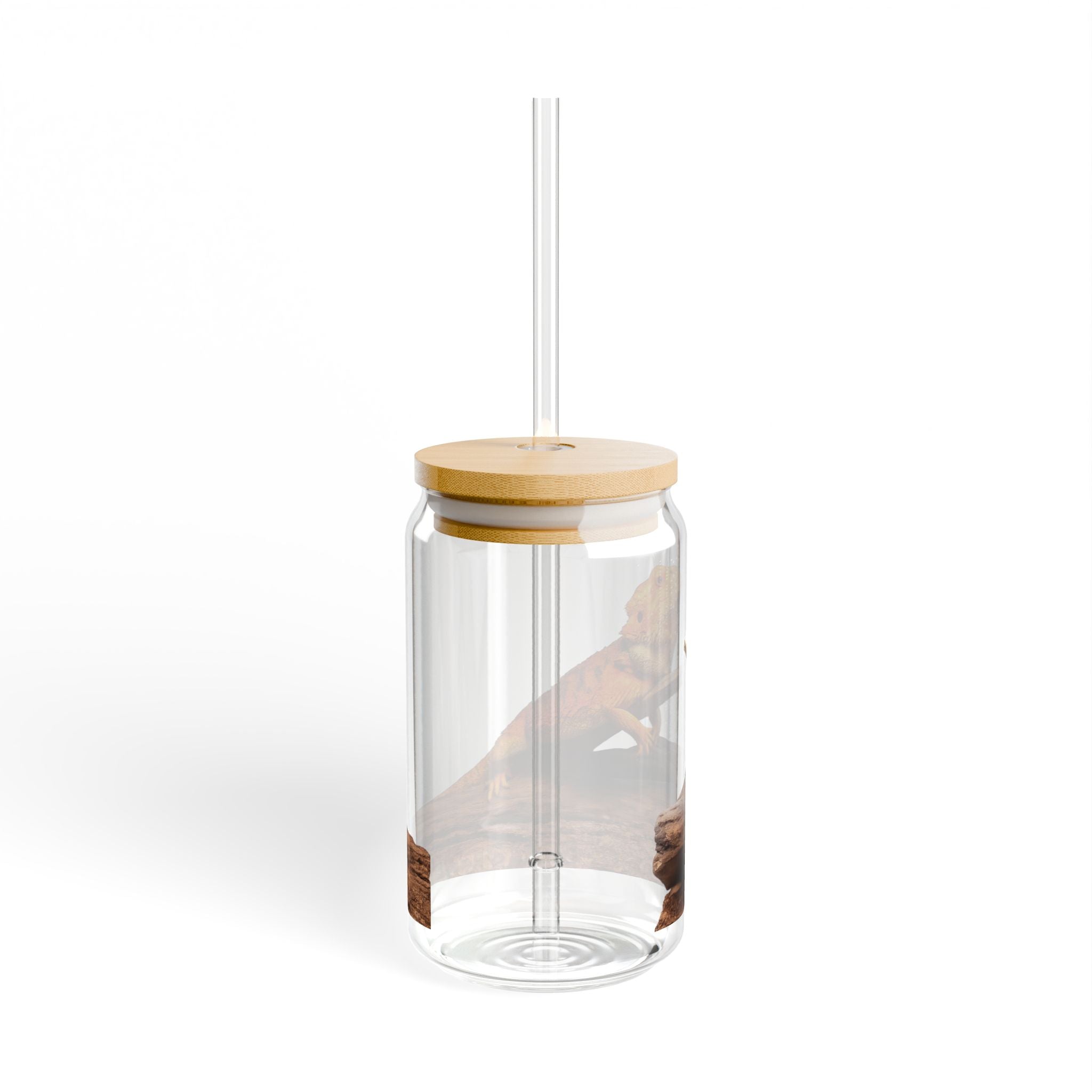 Bearded Dragon Sipper Glass | 16oz Reptile Terrarium Design