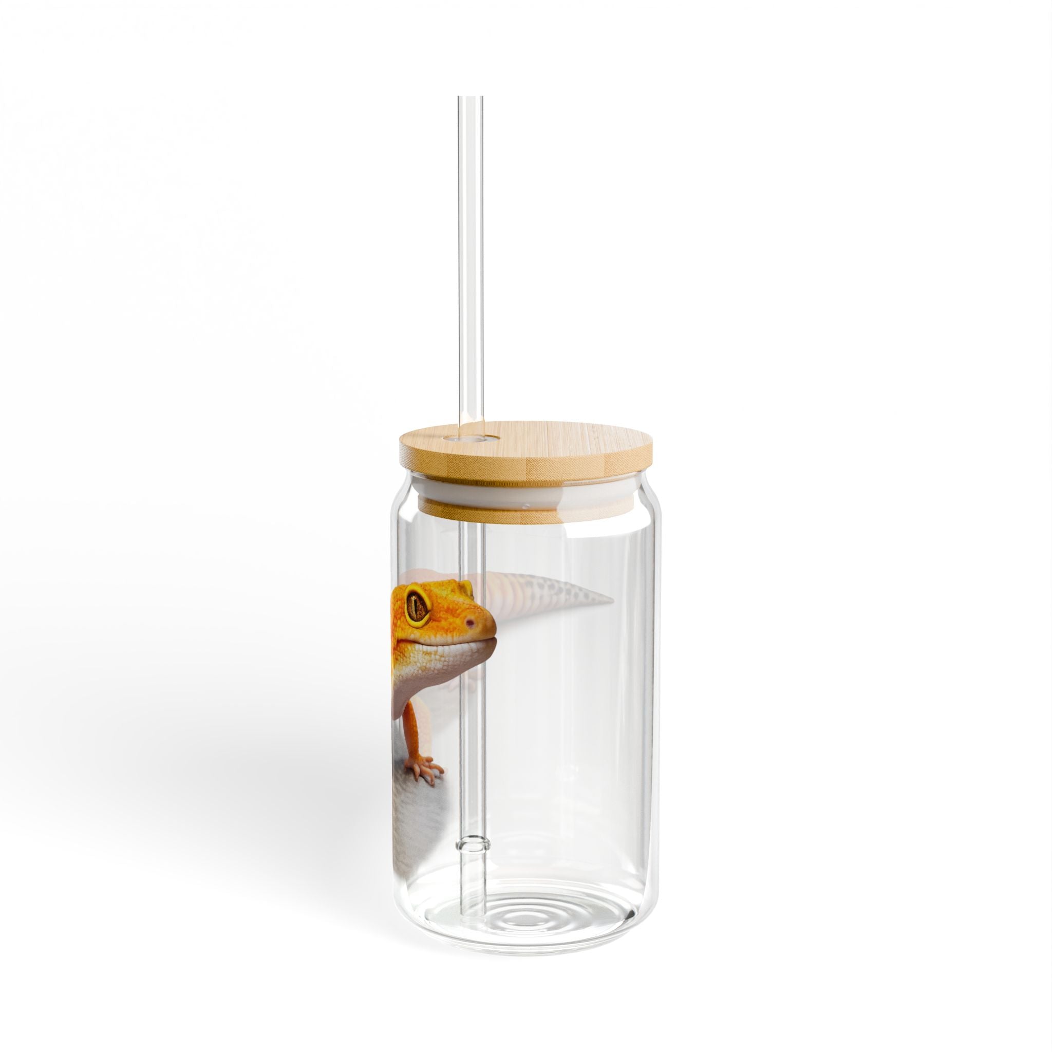 Orange Leopard Gecko Sipper Glass, 16oz | Reptile Pet Lover Tumbler