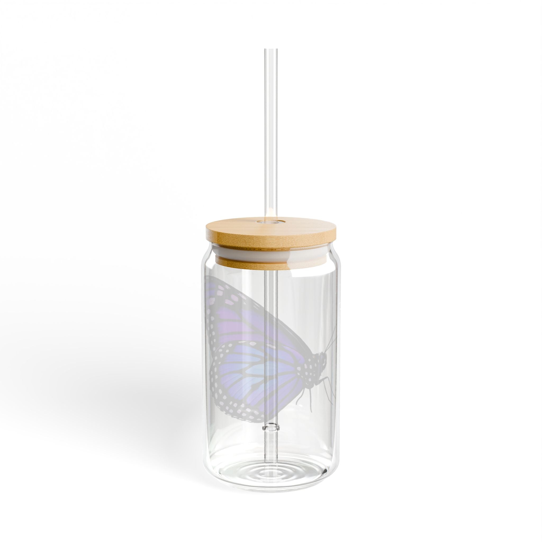 Purple Butterfly Sipper Glass | 16oz