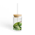 Jackson's Chameleon on Leaves Sipper Glass