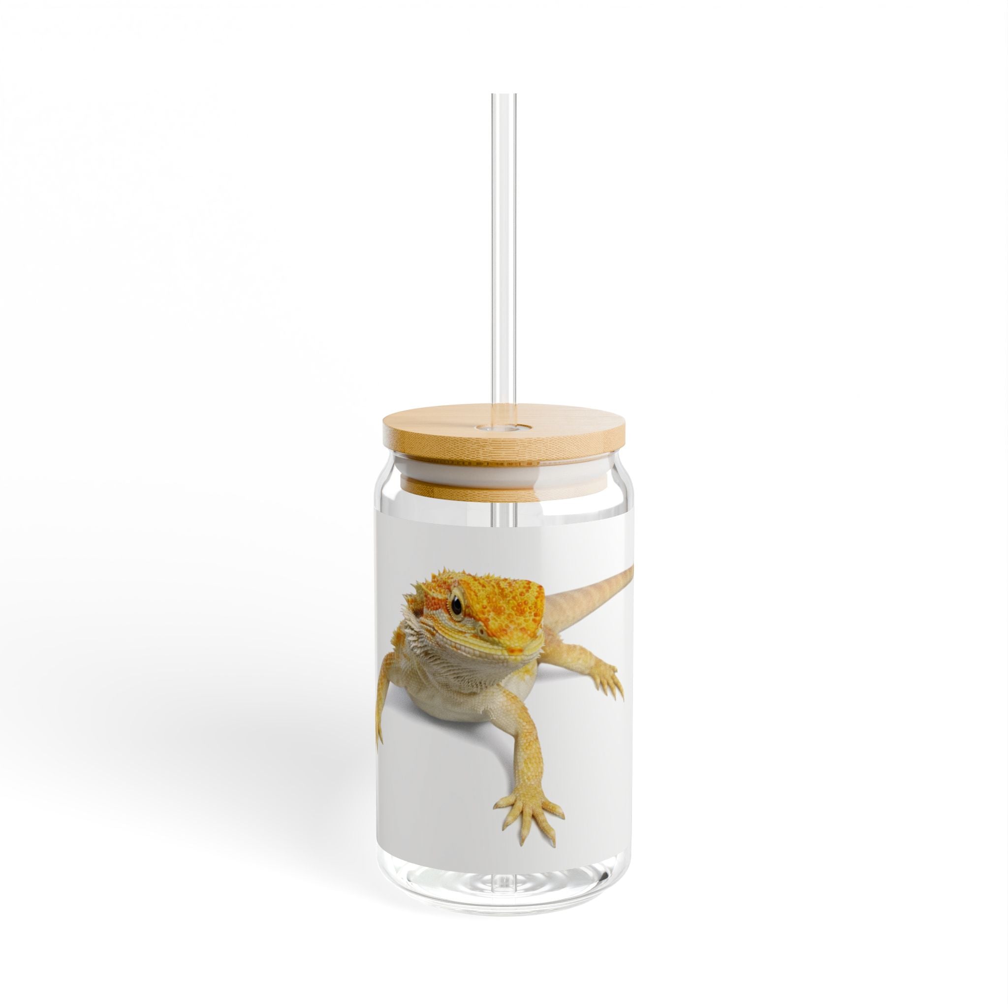 Bearded Dragon Sipper Glass | 16oz Reptile Drinking Jar