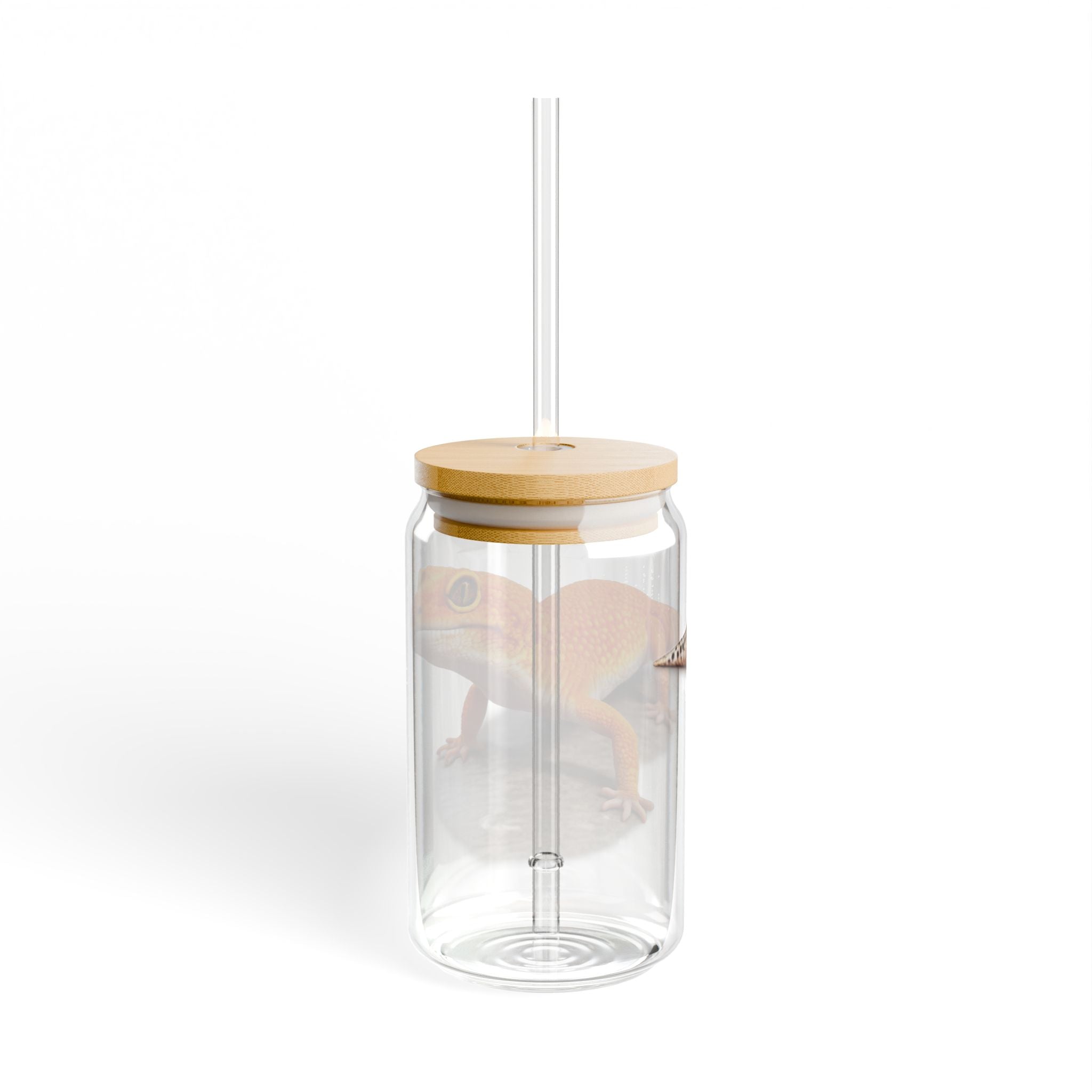 Orange Leopard Gecko Sipper Glass, 16oz | Reptile Pet Lover Tumbler