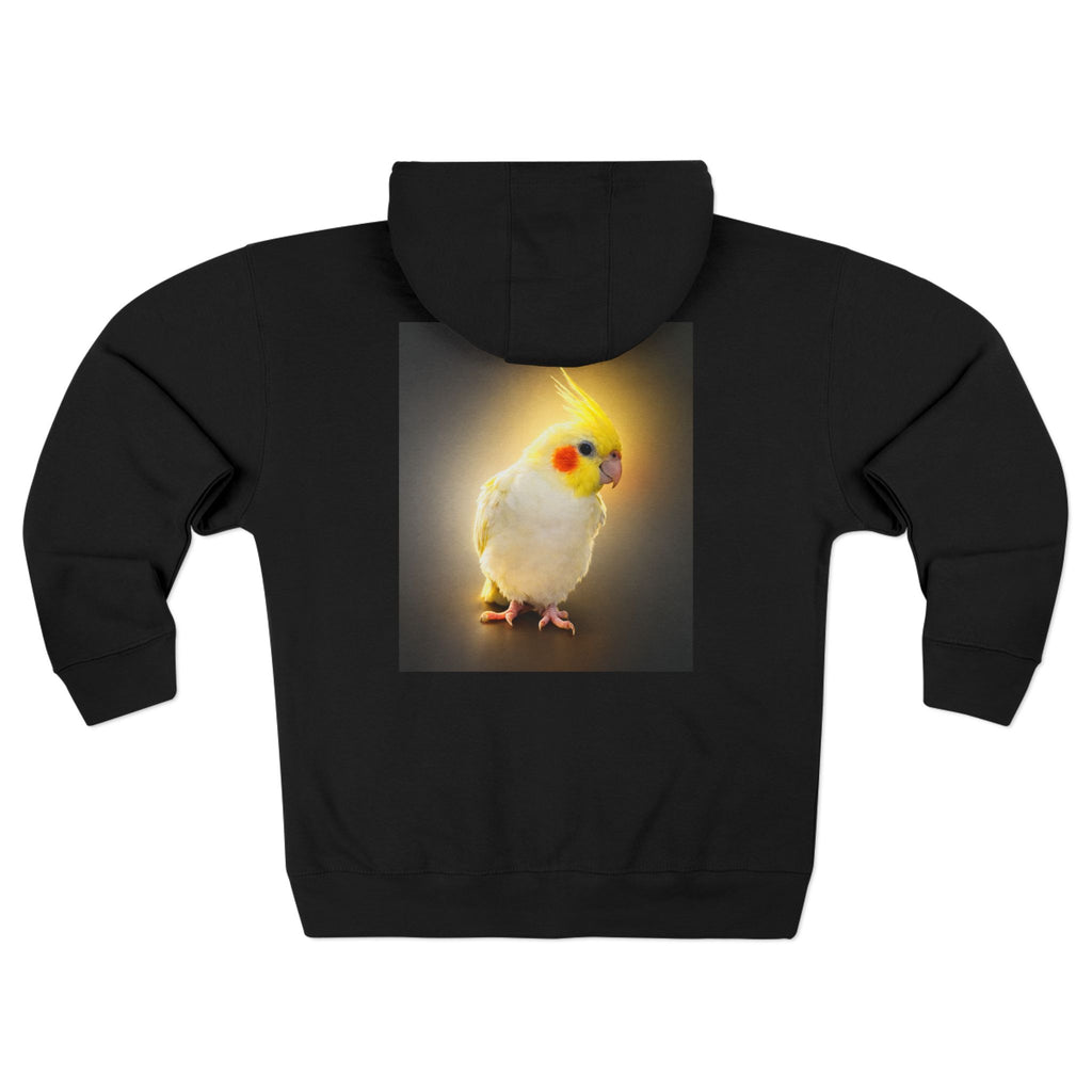 Yellow Cockatiel Zip Hoodie | Bird Portrait