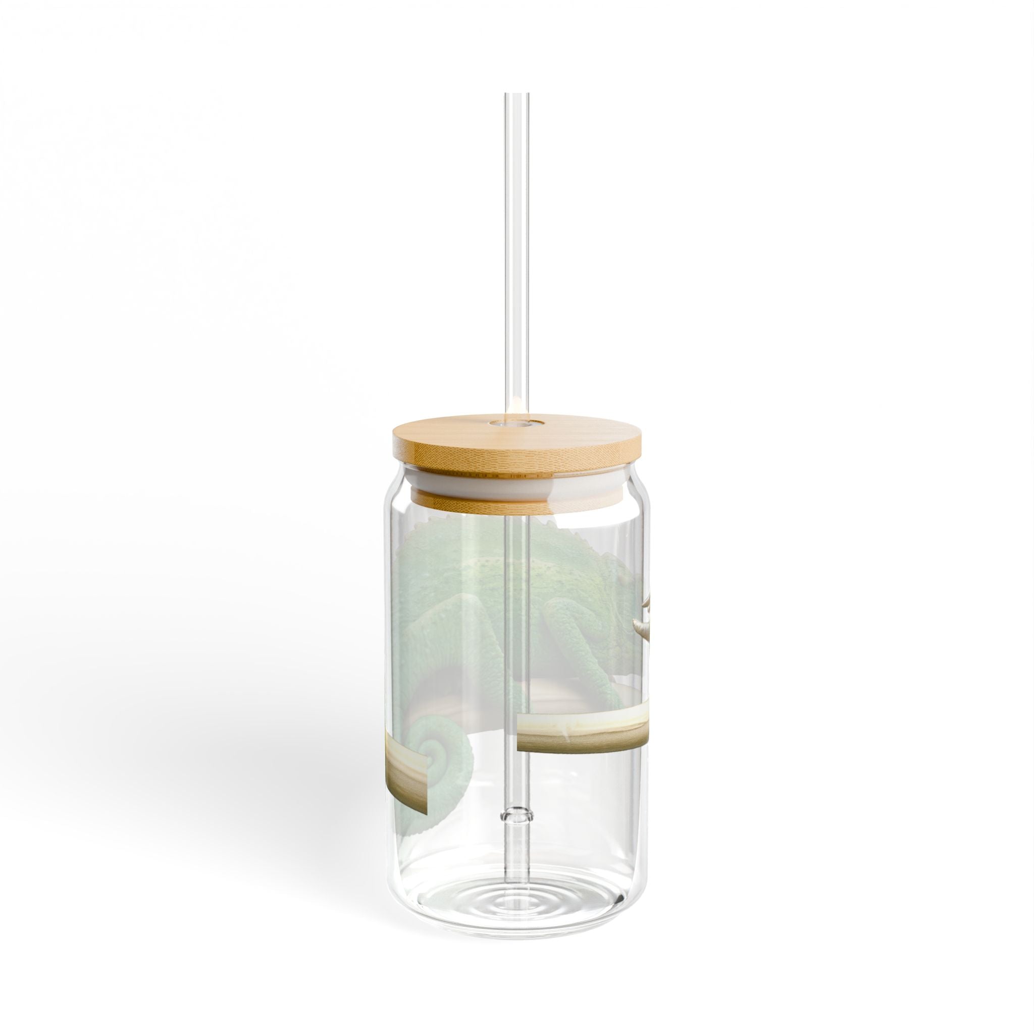 Jackson's Chameleon Illustration Sipper Glass