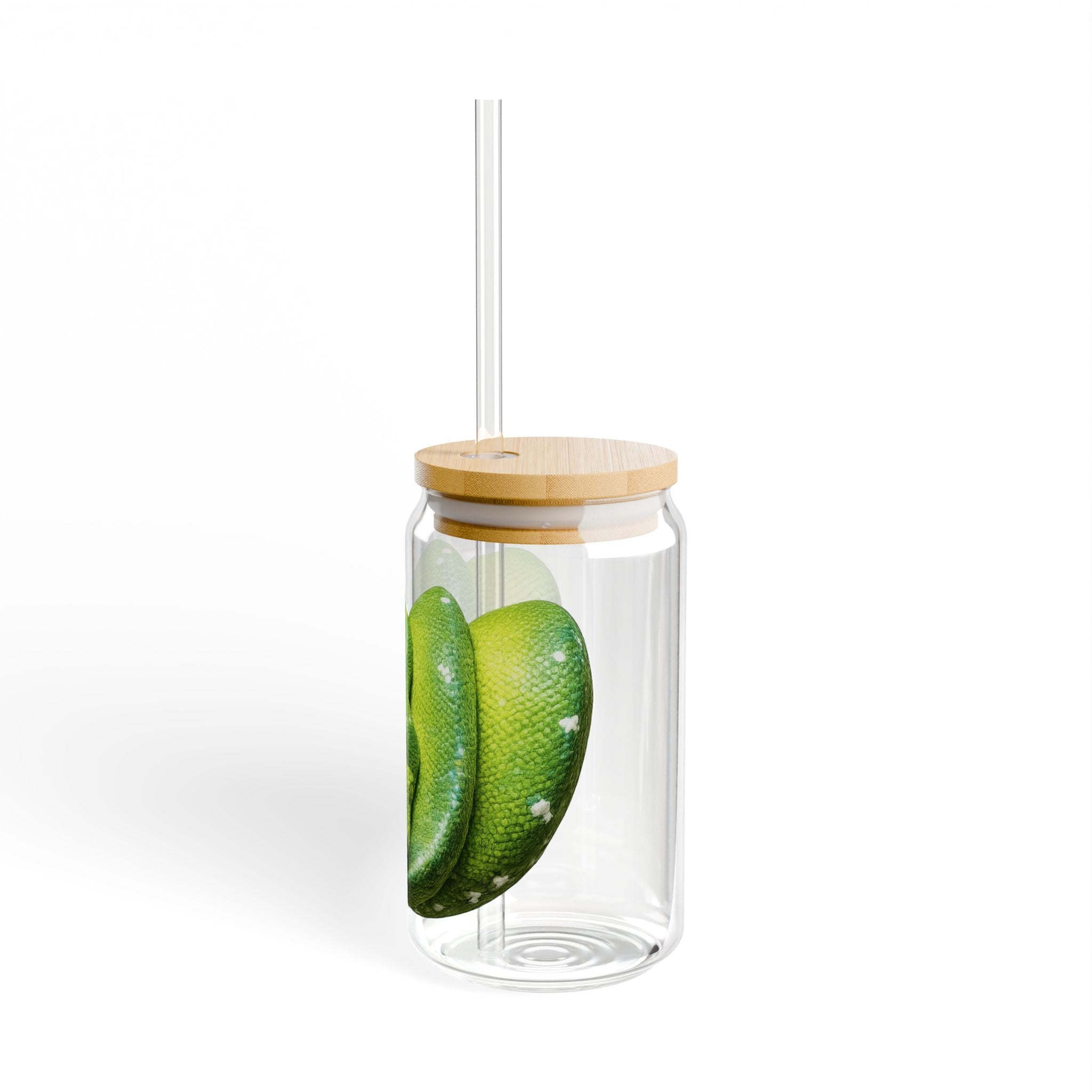 Green Tree Python Sipper Glass | 16oz