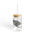 Manta Ray Illustration Sipper Glass | 16oz Clear Straw Tumbler