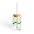 Green Snake Sipper Glass 16oz | Reusable Straw Tumbler