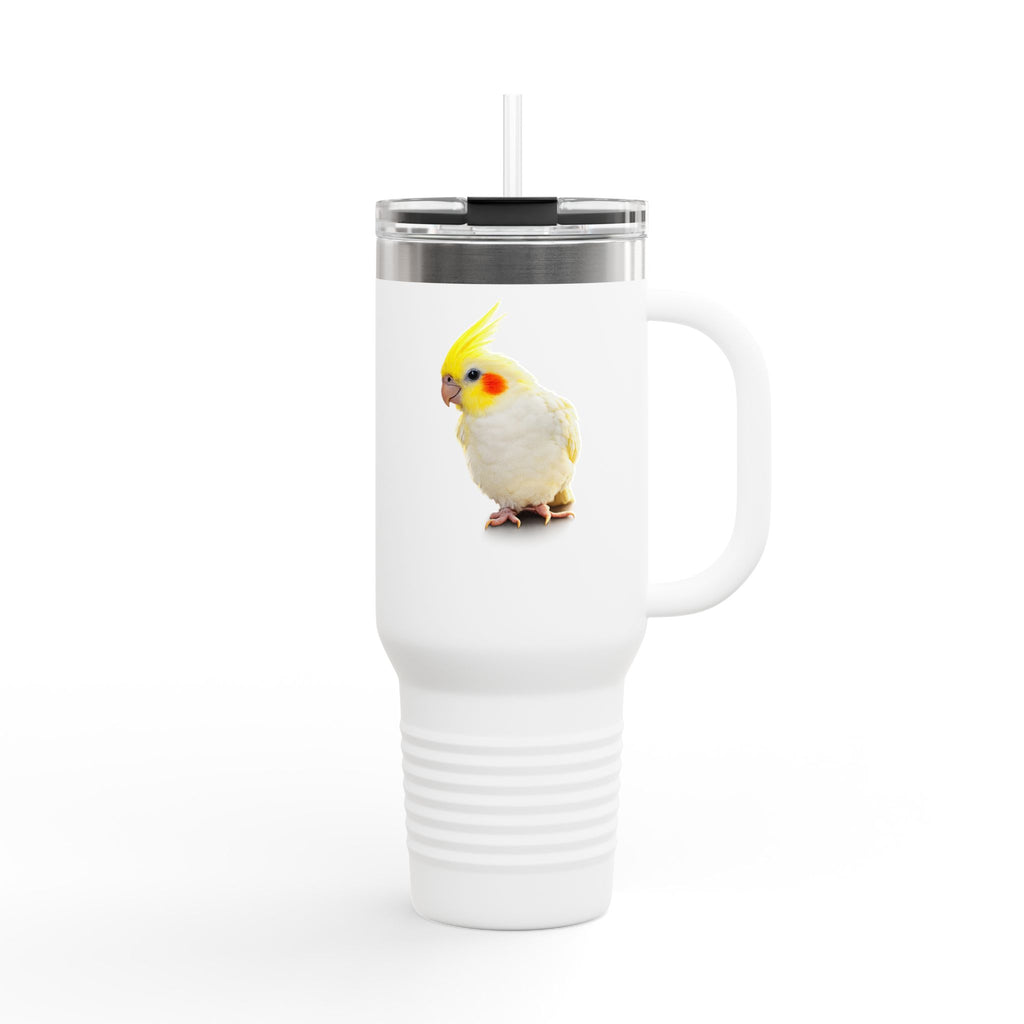 Yellow Cockatiel Illustration Travel Mug | 40oz Insulated Tumbler