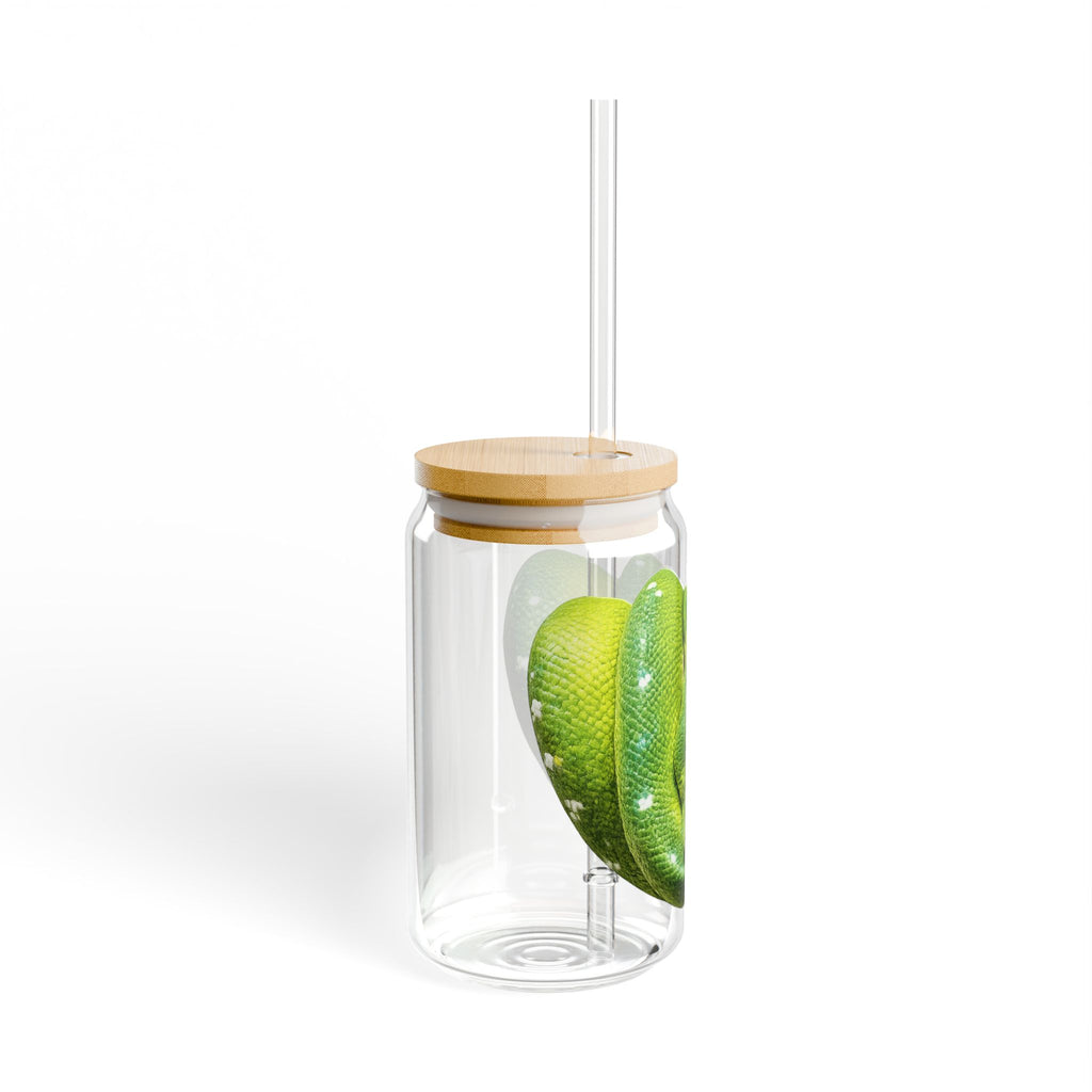 Green Tree Python Sipper Glass | 16oz
