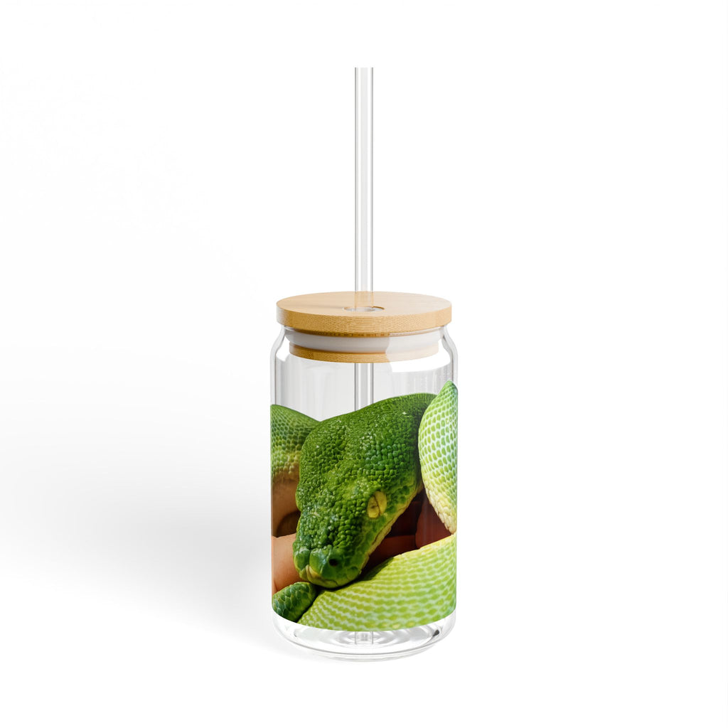 Green Tree Python Sipper Glass, 16oz