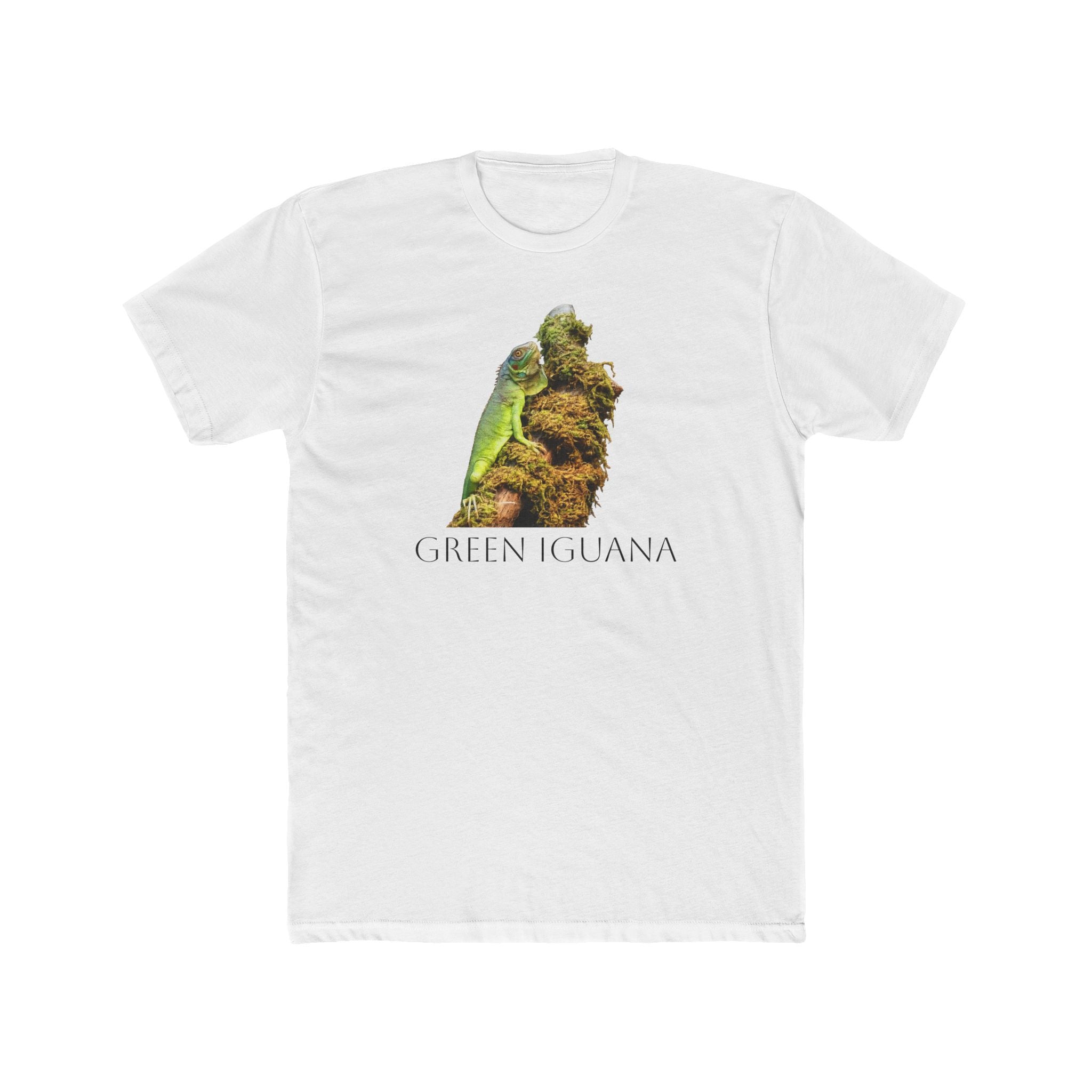 Green Iguana Illustration T-Shirt | Botanical Nature Wildlife Tee