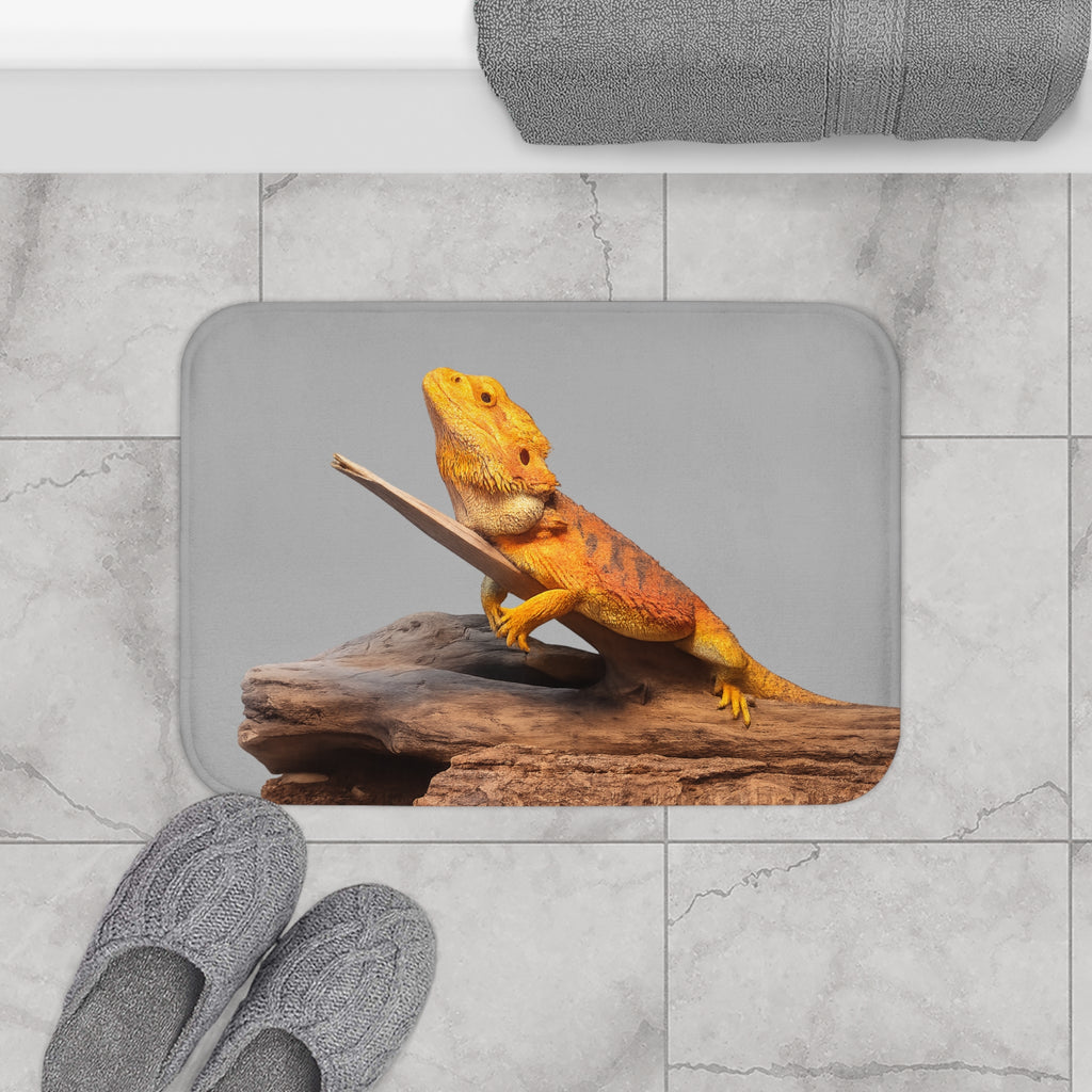 Orange Bearded Dragon Bath Mat | Reptile Lizard Pet Decor