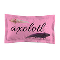 Axolotl Script Design Pillow | Pink Axolotl Illustration