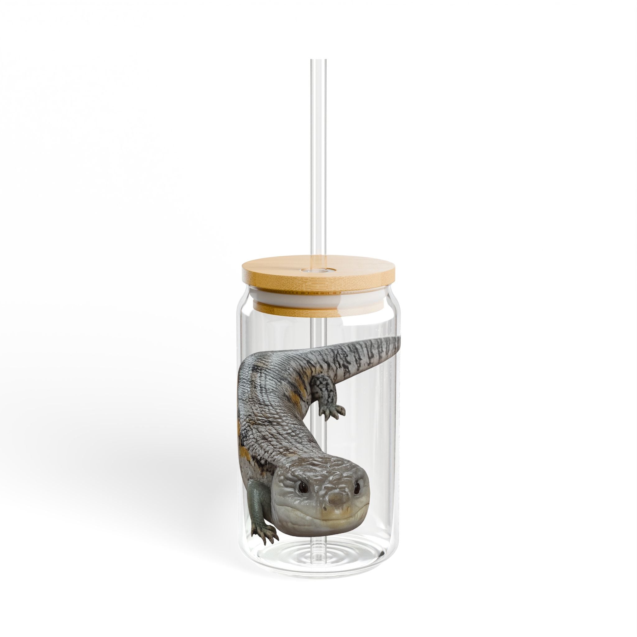 Blue Tongued Skink Illustration Sipper Glass | 16oz