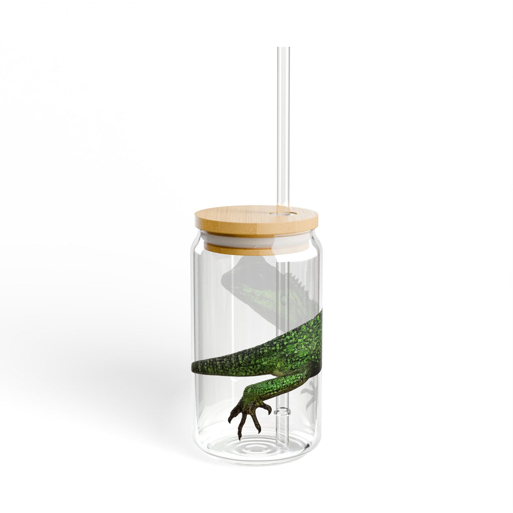 Horned Mountain Dragon Sipper Glass | 16oz Straw Tumbler