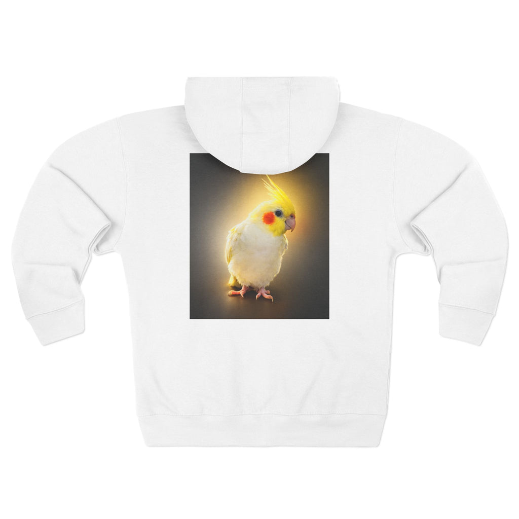 Yellow Cockatiel Zip Hoodie | Bird Portrait