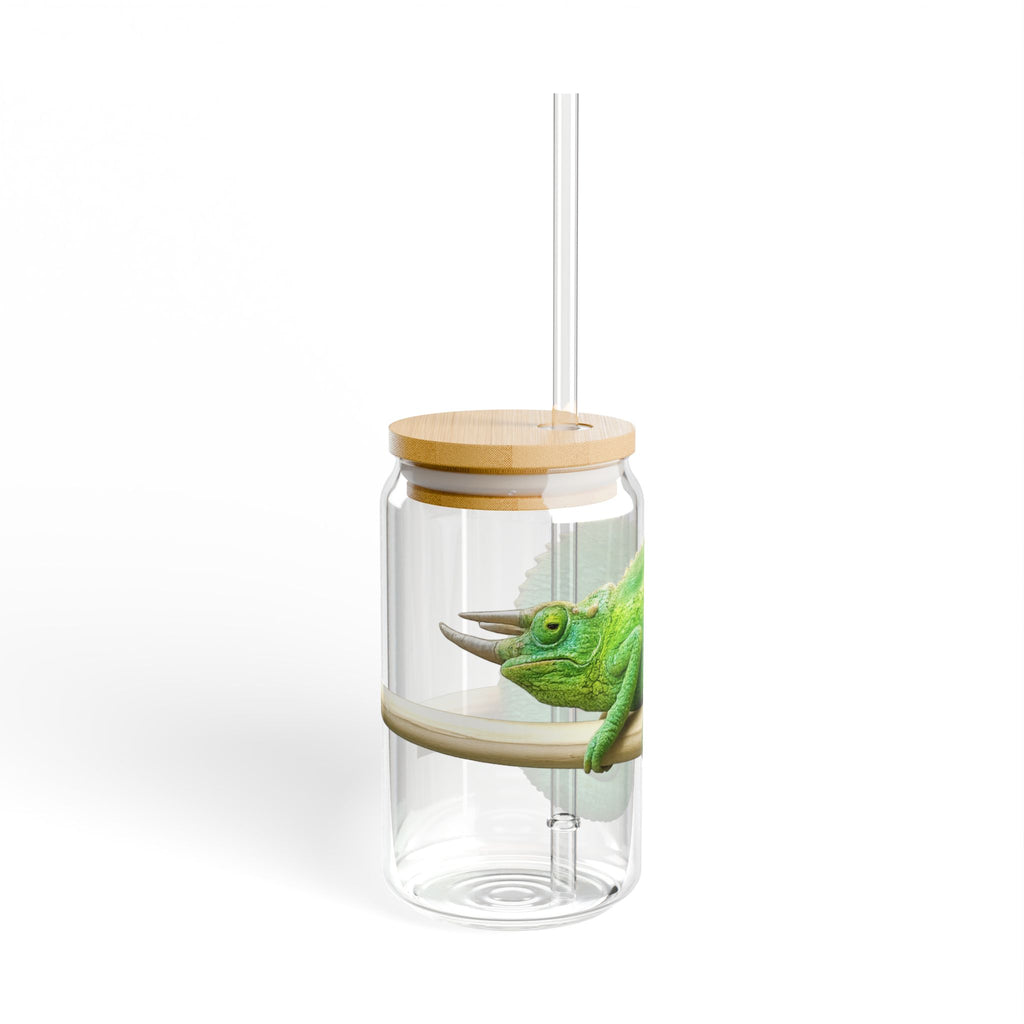 Jackson's Chameleon Illustration Sipper Glass
