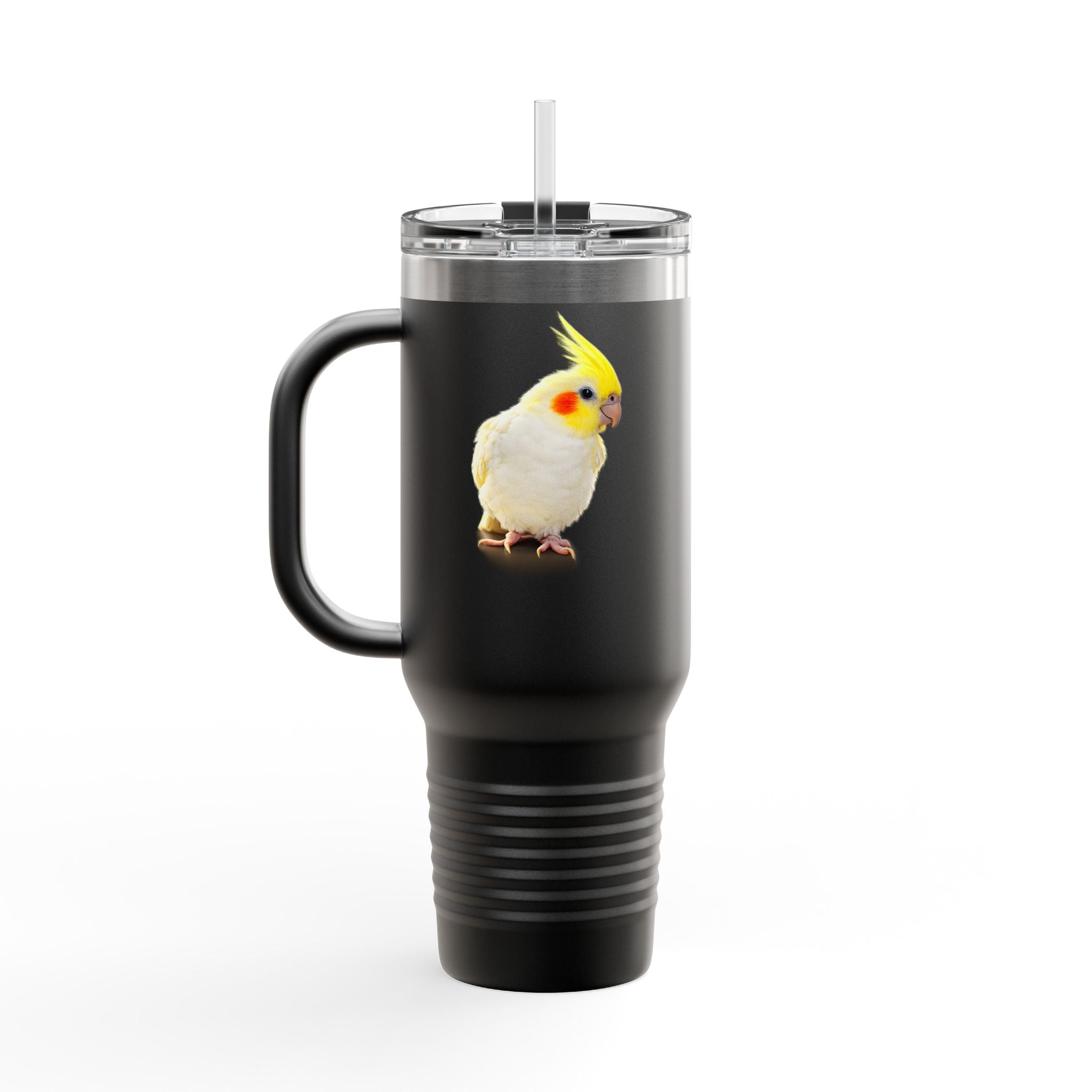 Yellow Cockatiel Illustration Travel Mug | 40oz Insulated Tumbler