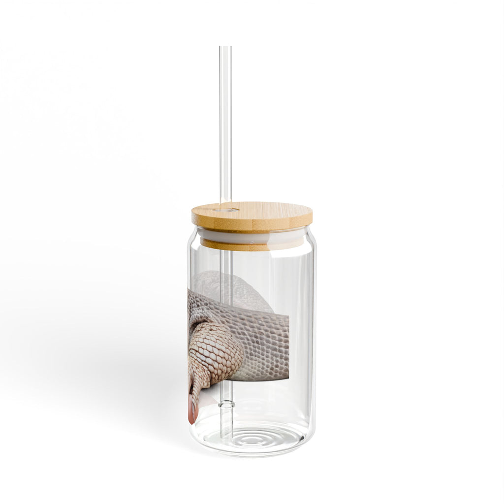Savannah Monitor Paw and Face Sipper Glass | 16oz Reptile Drink Jar