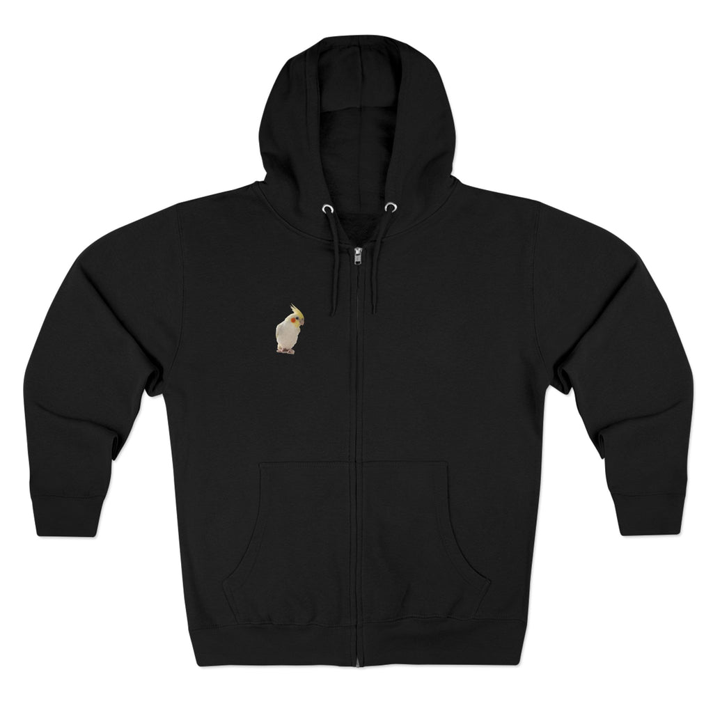 Yellow Cockatiel Zip Hoodie | Bird Portrait