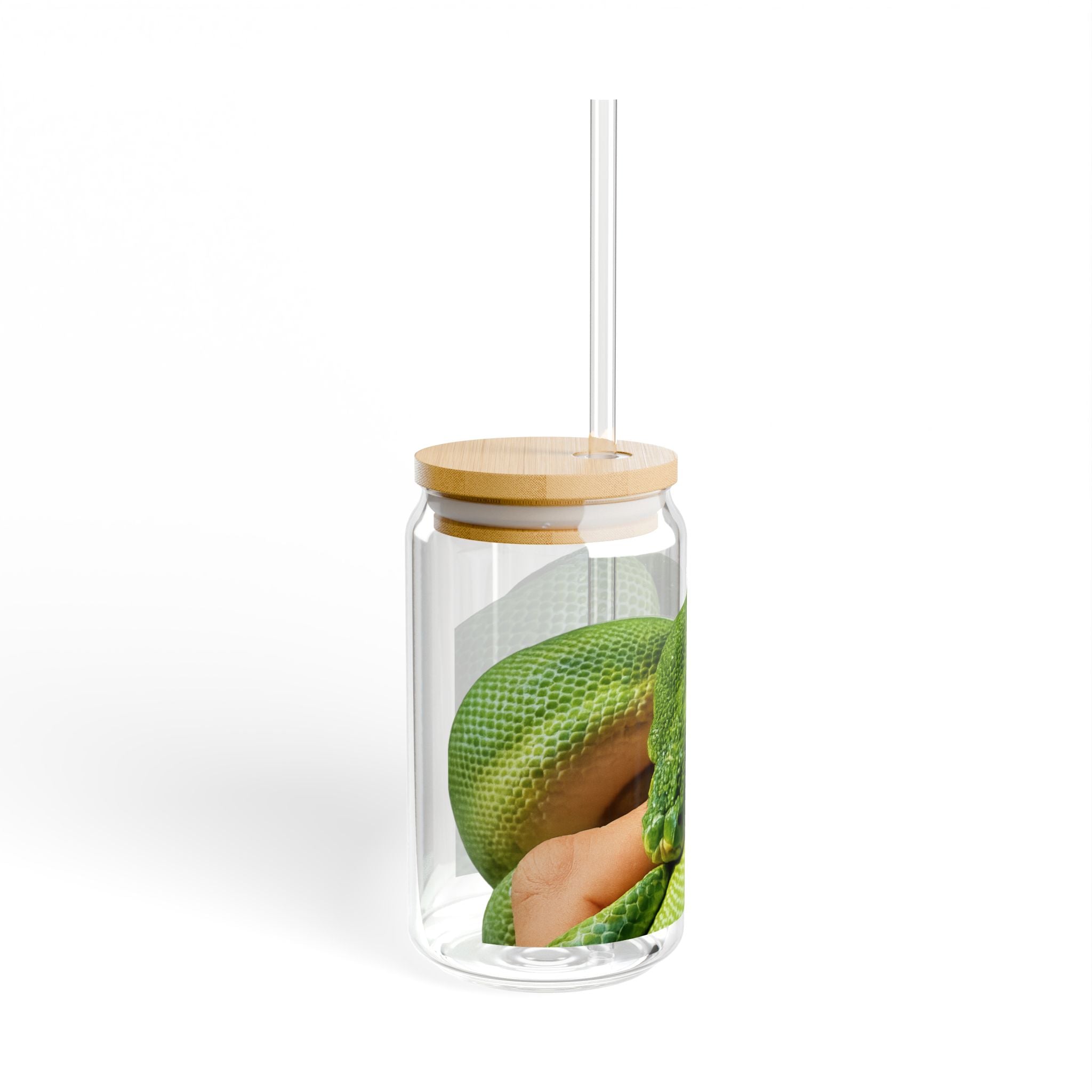Green Tree Python Sipper Glass, 16oz