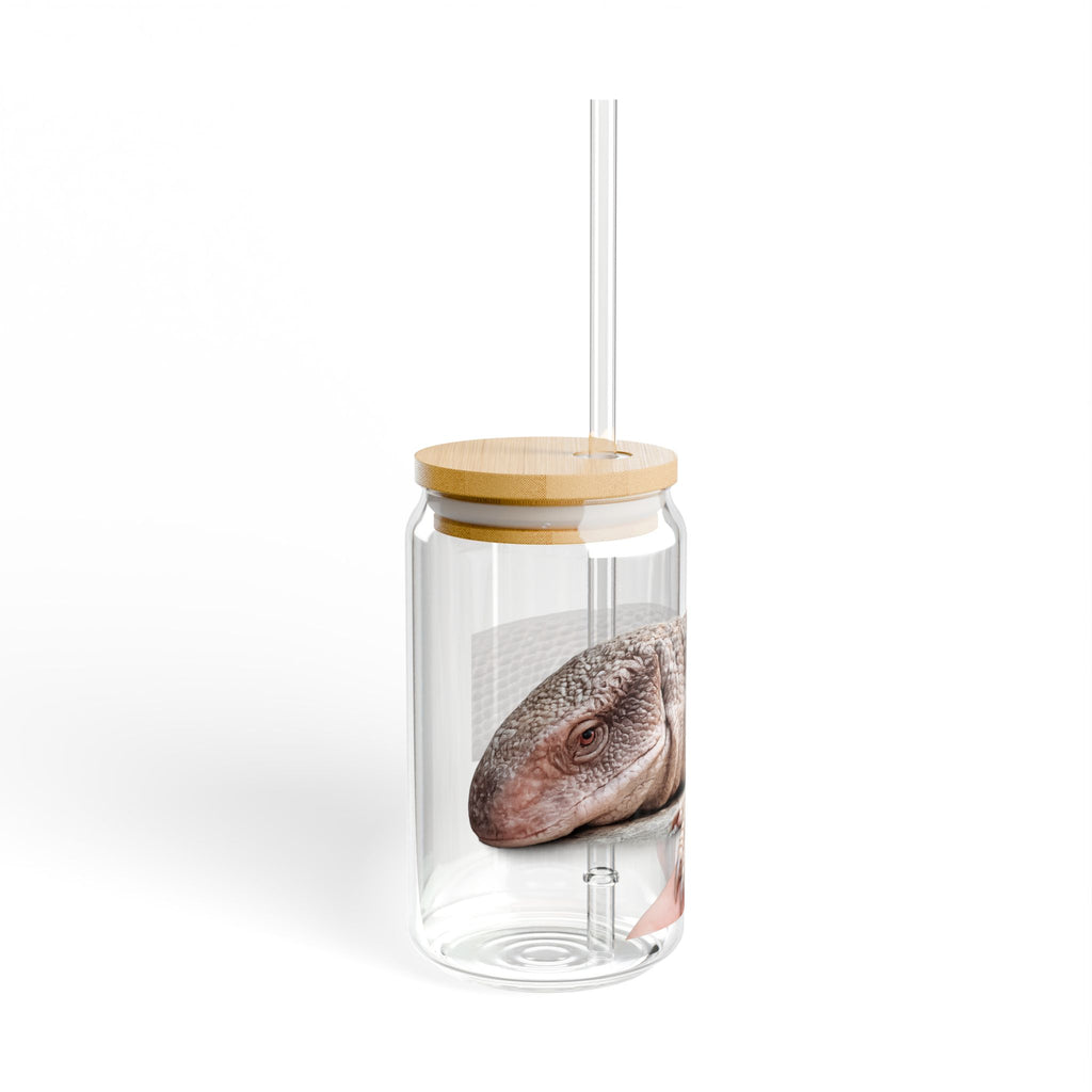 Savannah Monitor Paw and Face Sipper Glass | 16oz Reptile Drink Jar