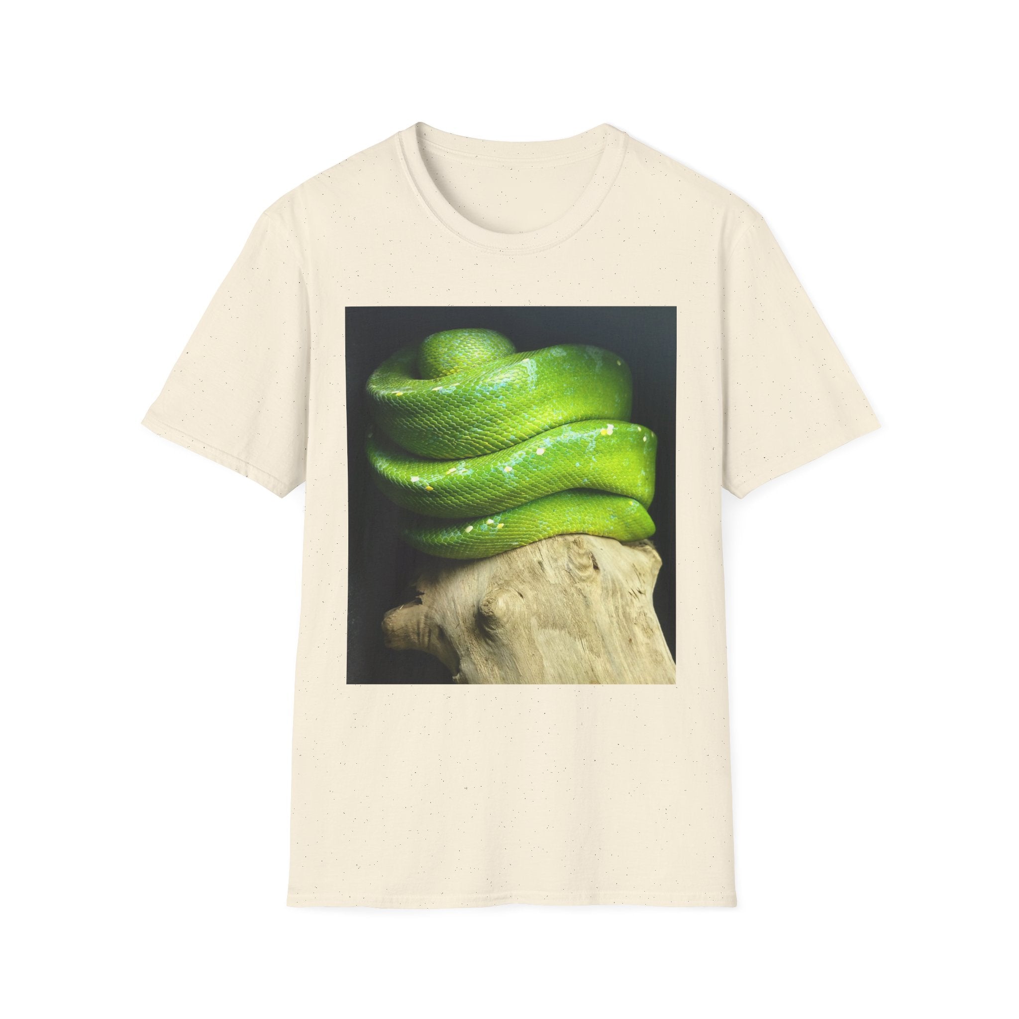 Green Tree Python on Driftwood T-Shirt | Tropical Snake Photography