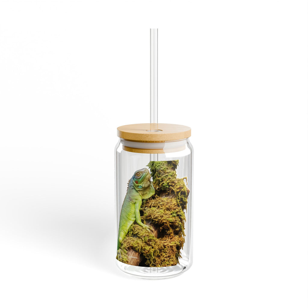 Iguana on Moss Sipper Glass | 16oz