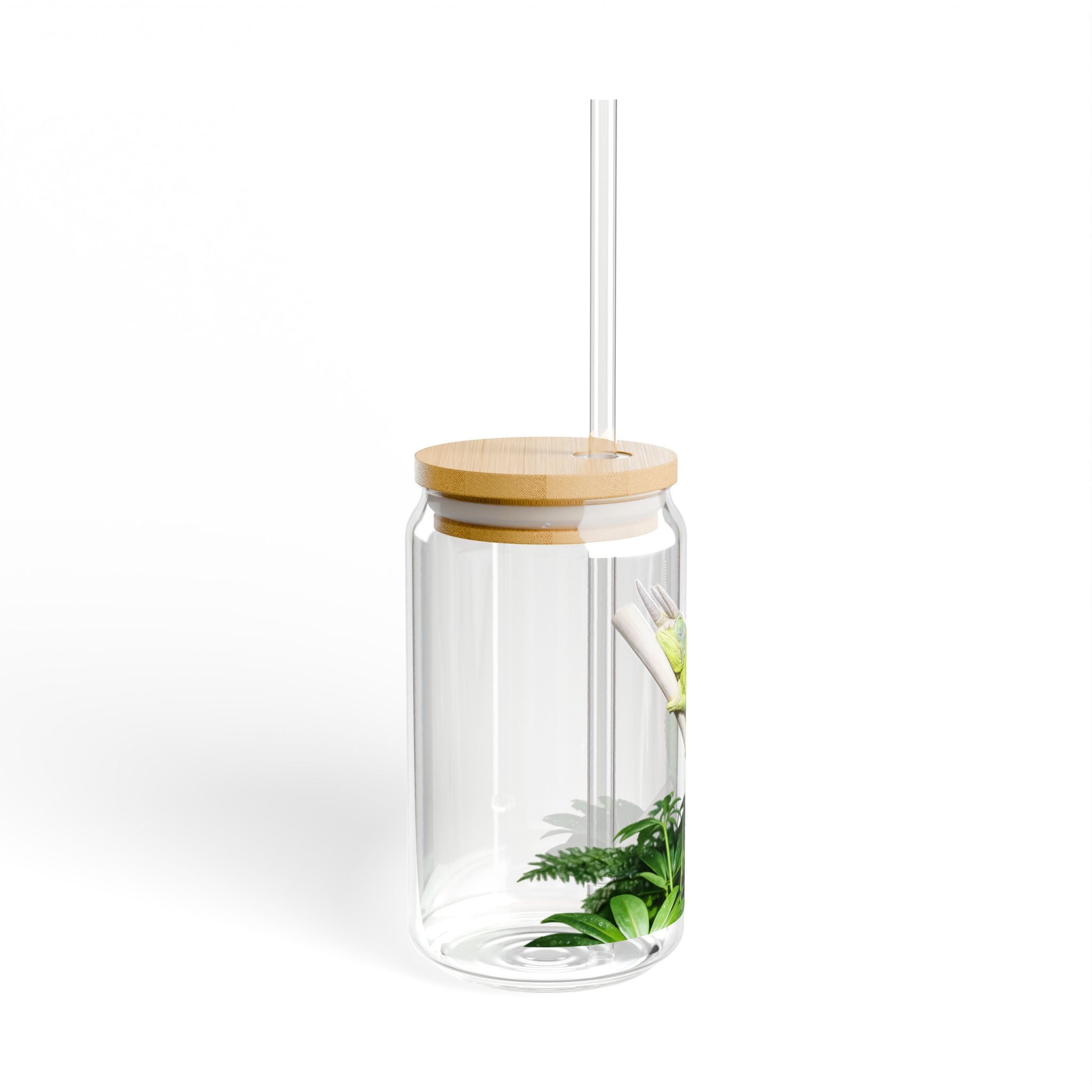 Sleeping Jackson's Chameleon Sipper Glass 16oz | Reusable Straw Tumbler