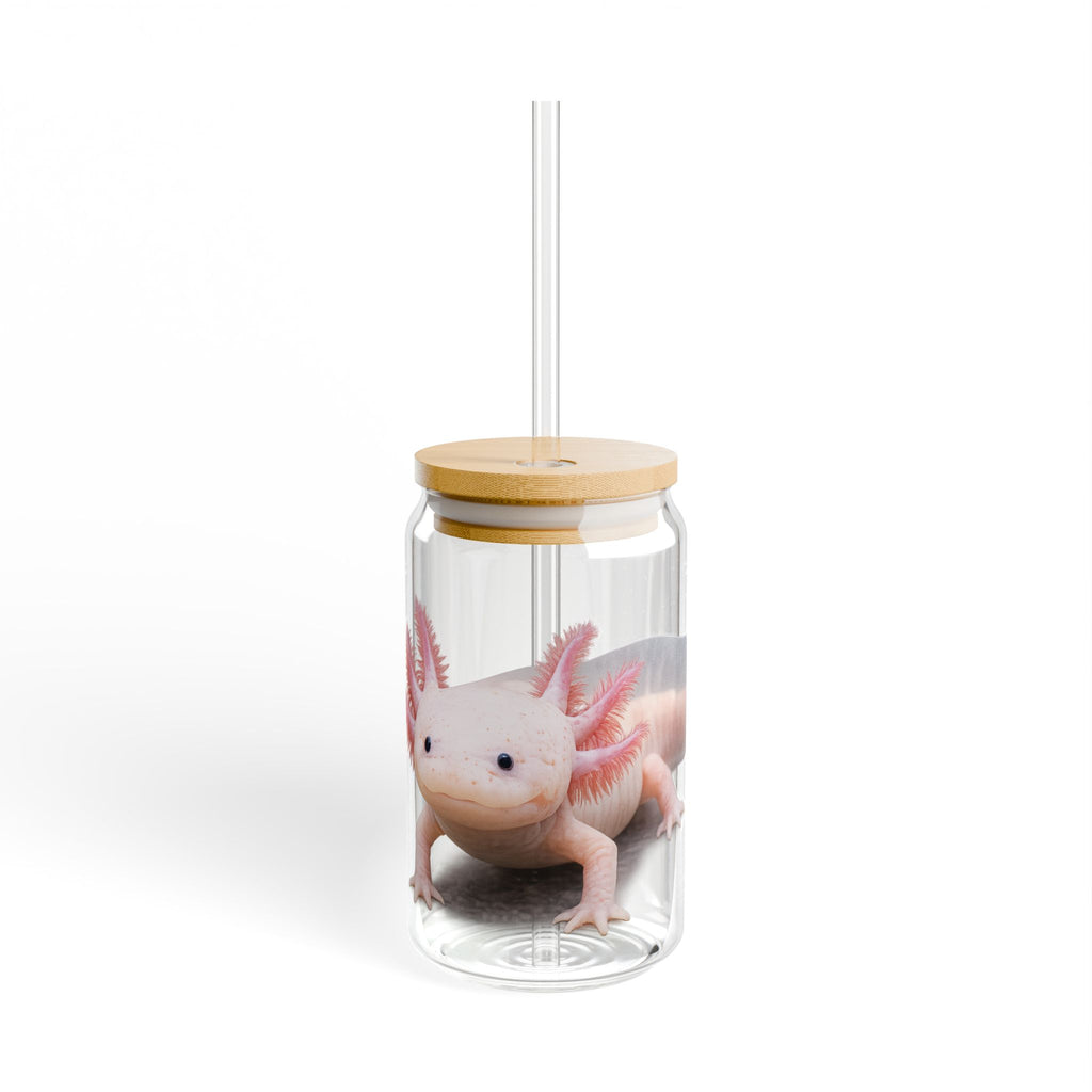 Pink Axolotl Sipper Glass | 16oz