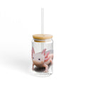 Pink Axolotl Sipper Glass | 16oz