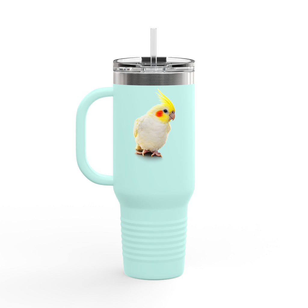 Yellow Cockatiel Illustration Travel Mug | 40oz Insulated Tumbler