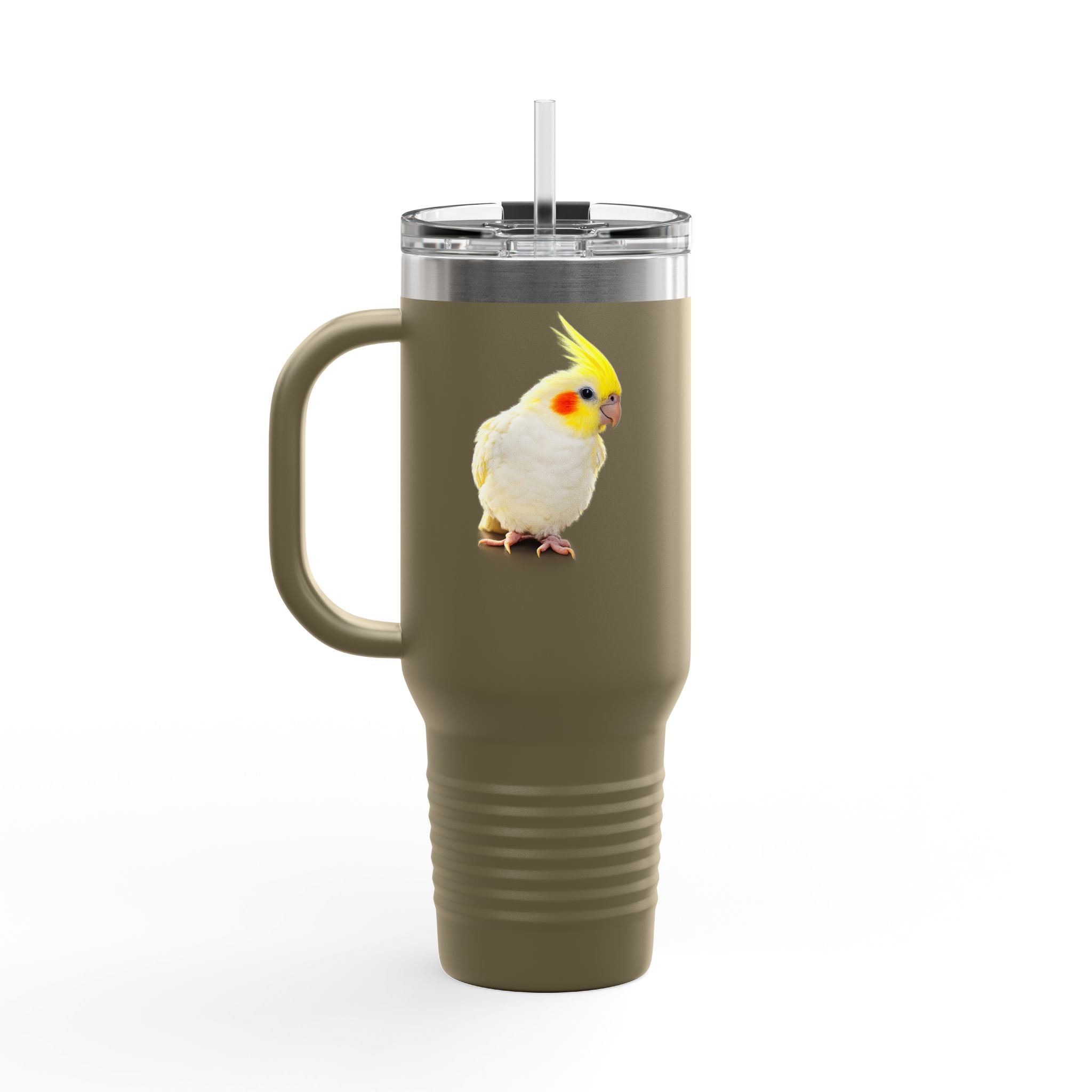 Yellow Cockatiel Illustration Travel Mug | 40oz Insulated Tumbler