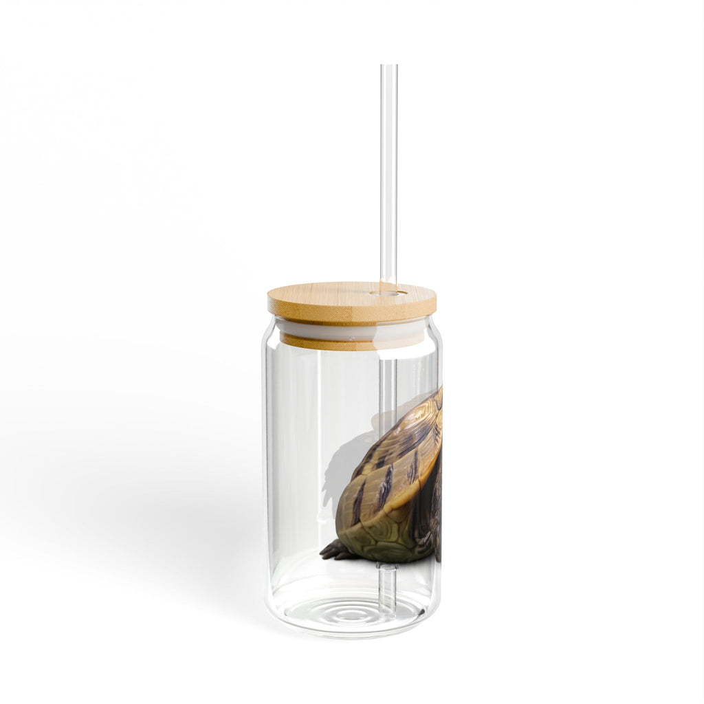 Greek Tortoise Sipper Glass | 16oz Turtle Drink Tumbler