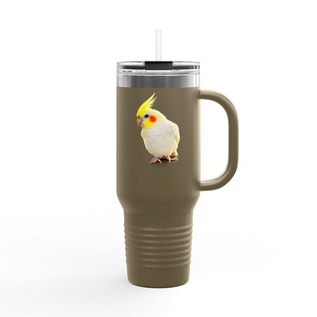 Yellow Cockatiel Illustration Travel Mug | 40oz Insulated Tumbler